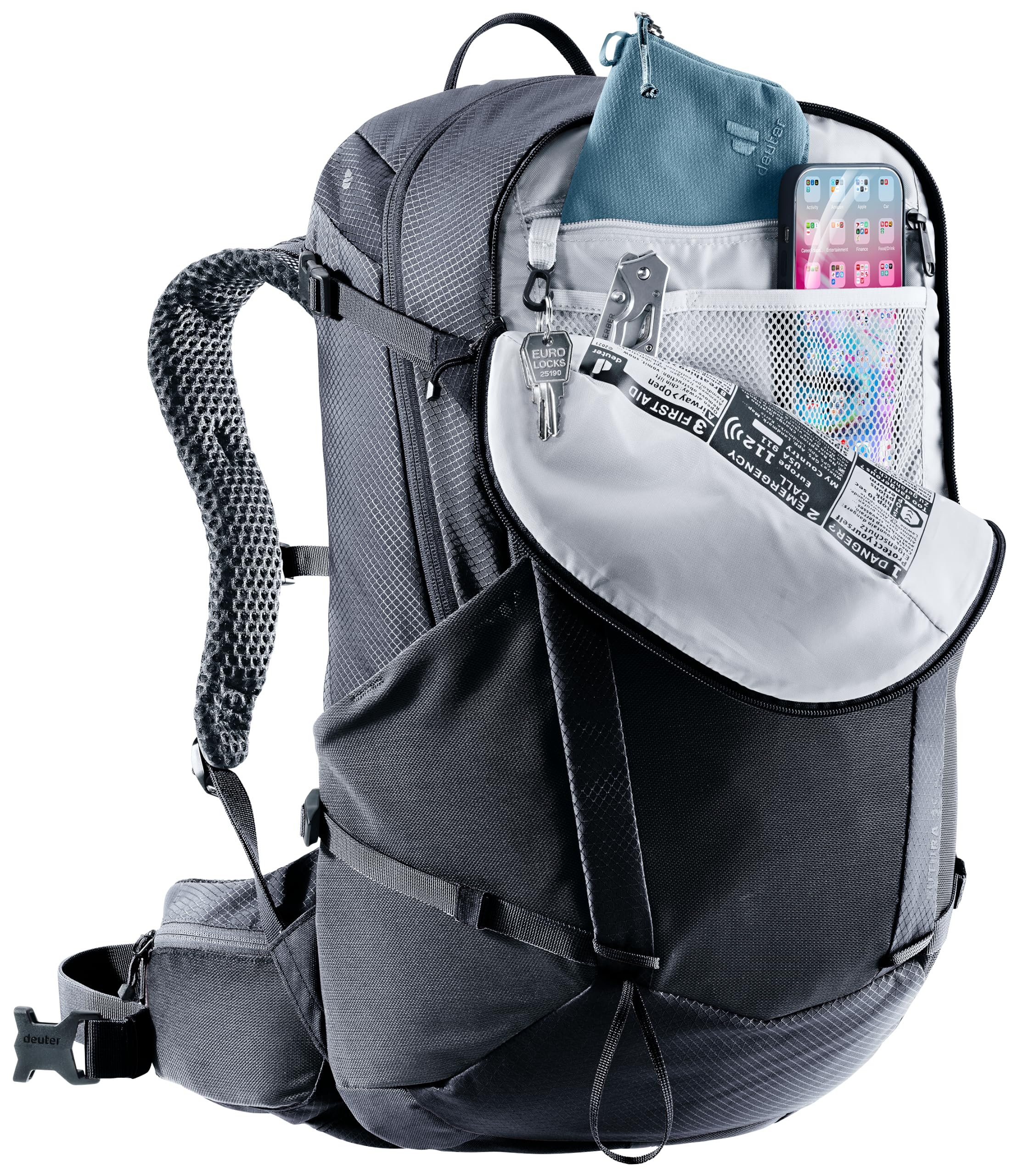 deuter Futura 25 SL Zaino da trekking da donna con schienale in rete e copertura antipioggia