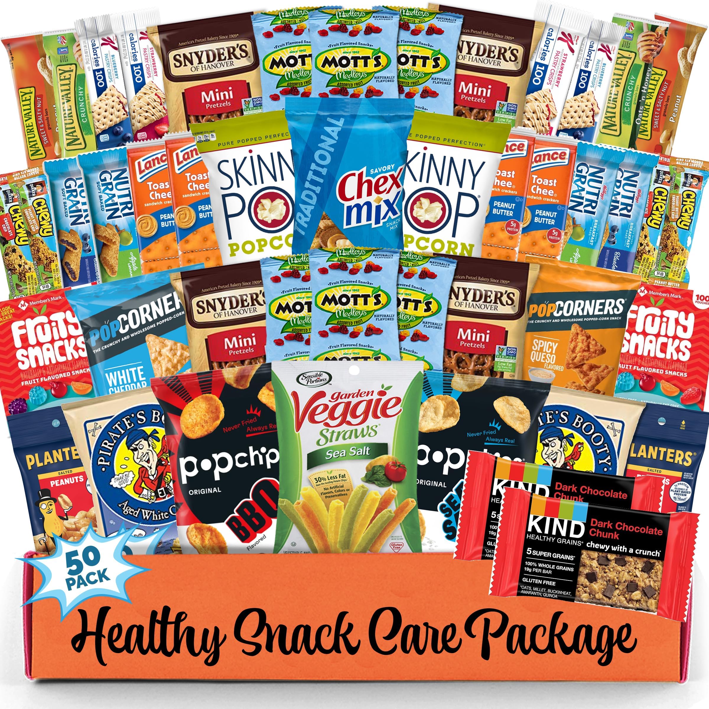 Healthy Snacks Variety Pack for Adults, Kids & Teens - Healthy Snack Box with Chips, Cookies & Granola Bars - Snacks Variety Pack for Adults for Office, Care Package for College Students & Birthdays