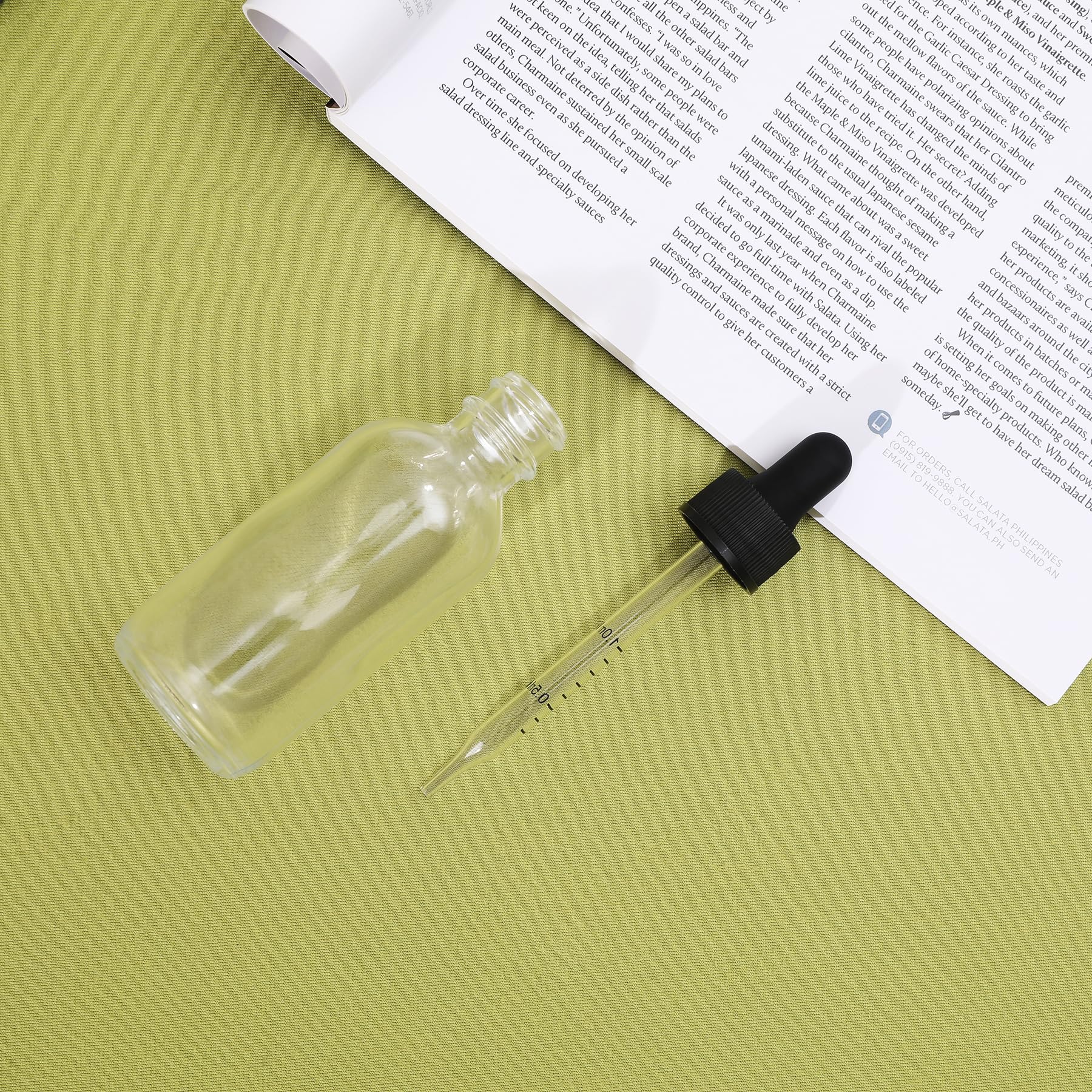 NOOEEISS Flacone contagocce in vetro da 56,7 g, con texture preety, con scala precisa, per tutti i tipi di liquidi misti, design a prova di perdite per un facile viaggio