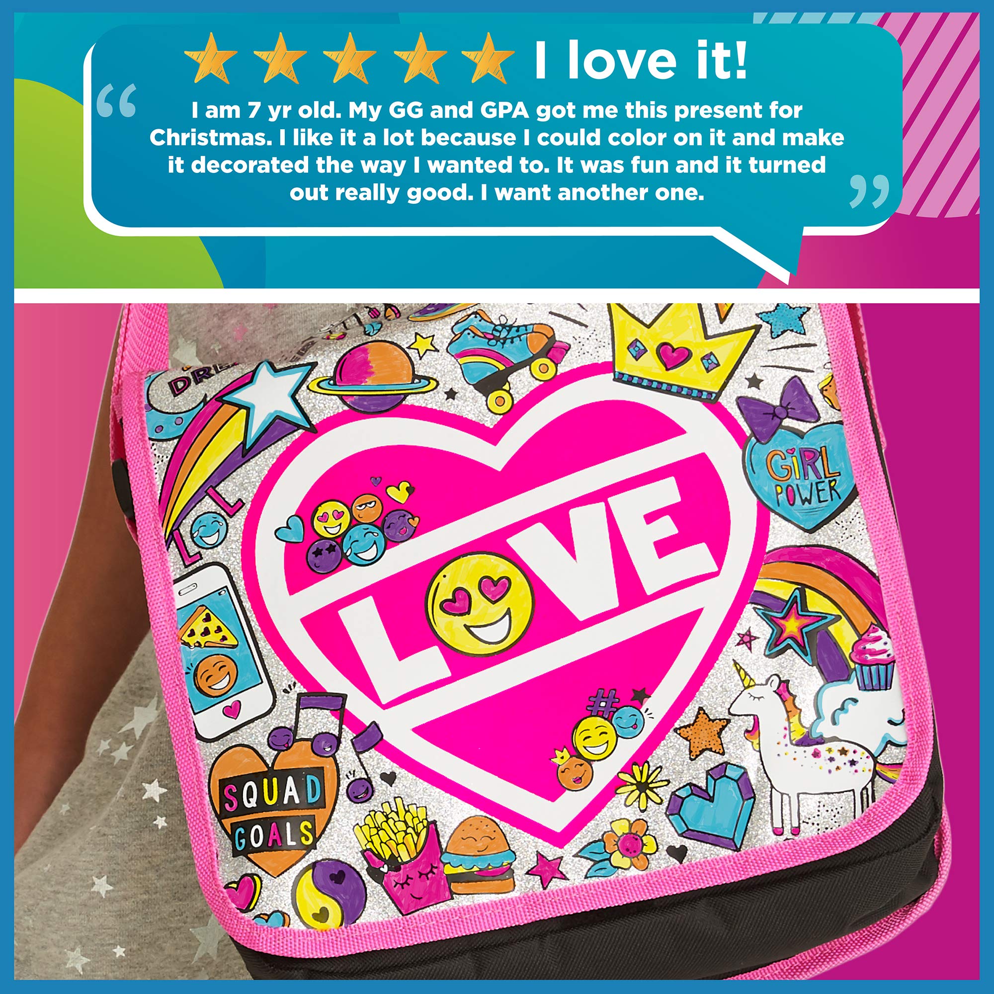 Just My Style Color Your Own Glitter Messenger Bag by Horizon Group USA