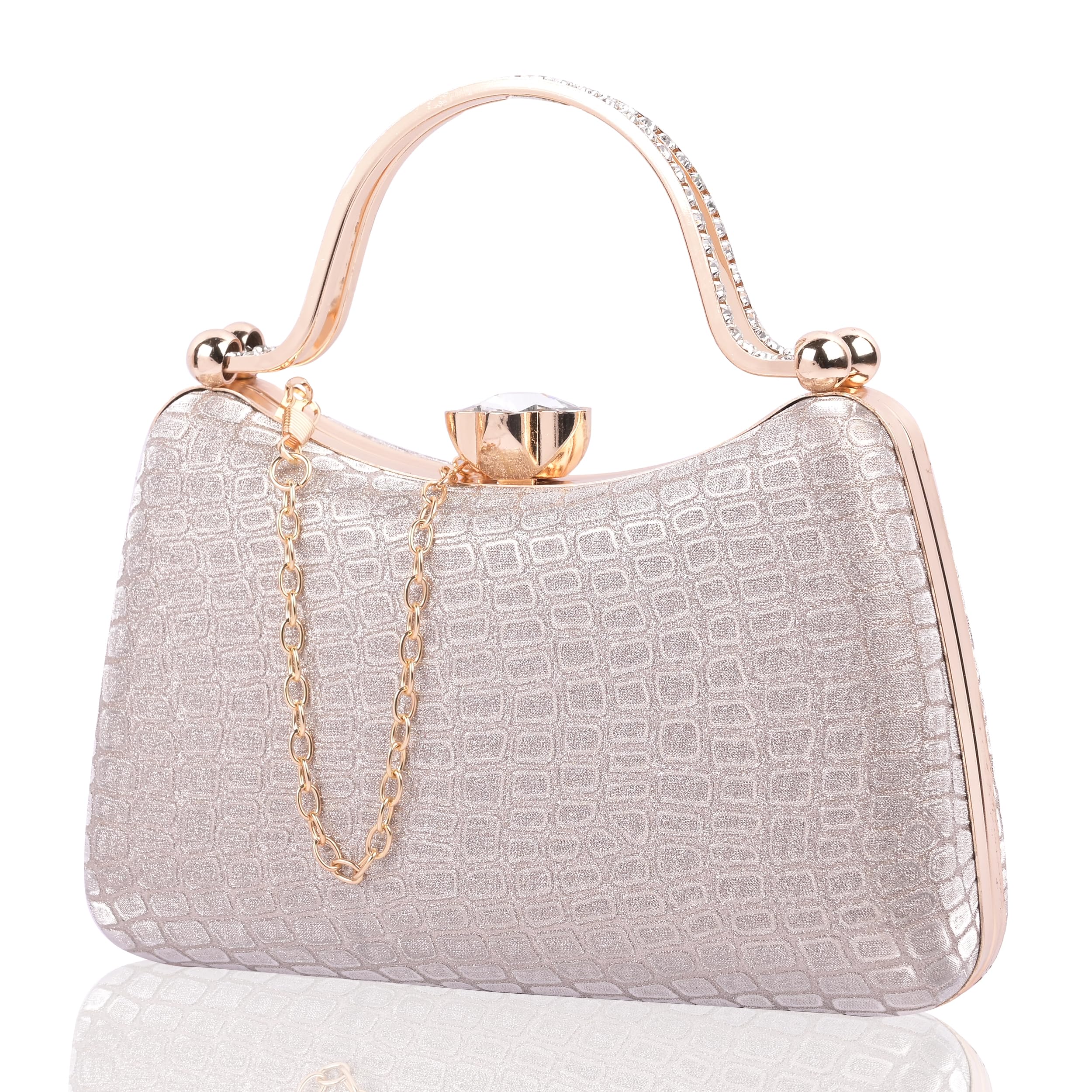 APOEM Women And Girls Beautiful Clutch Bag, Stylish Trendy Ladies Handbag, Sling Bag, Woman Wallet or Purse (SILVER) (B0D35ZZ5Z4) Amazon Price History, Amazon Price Tracker