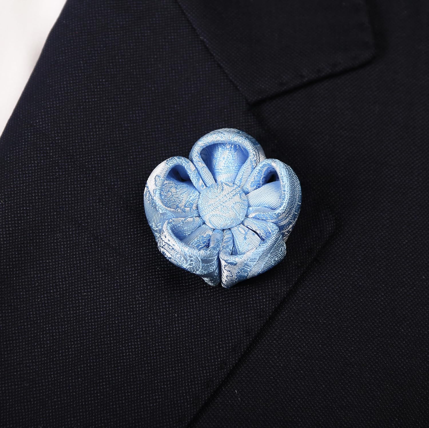 TaecMin Tie Set Ties for Men Paisley Neckties and Pocket Squares Set with Flower Lapel Pins for Weddings
