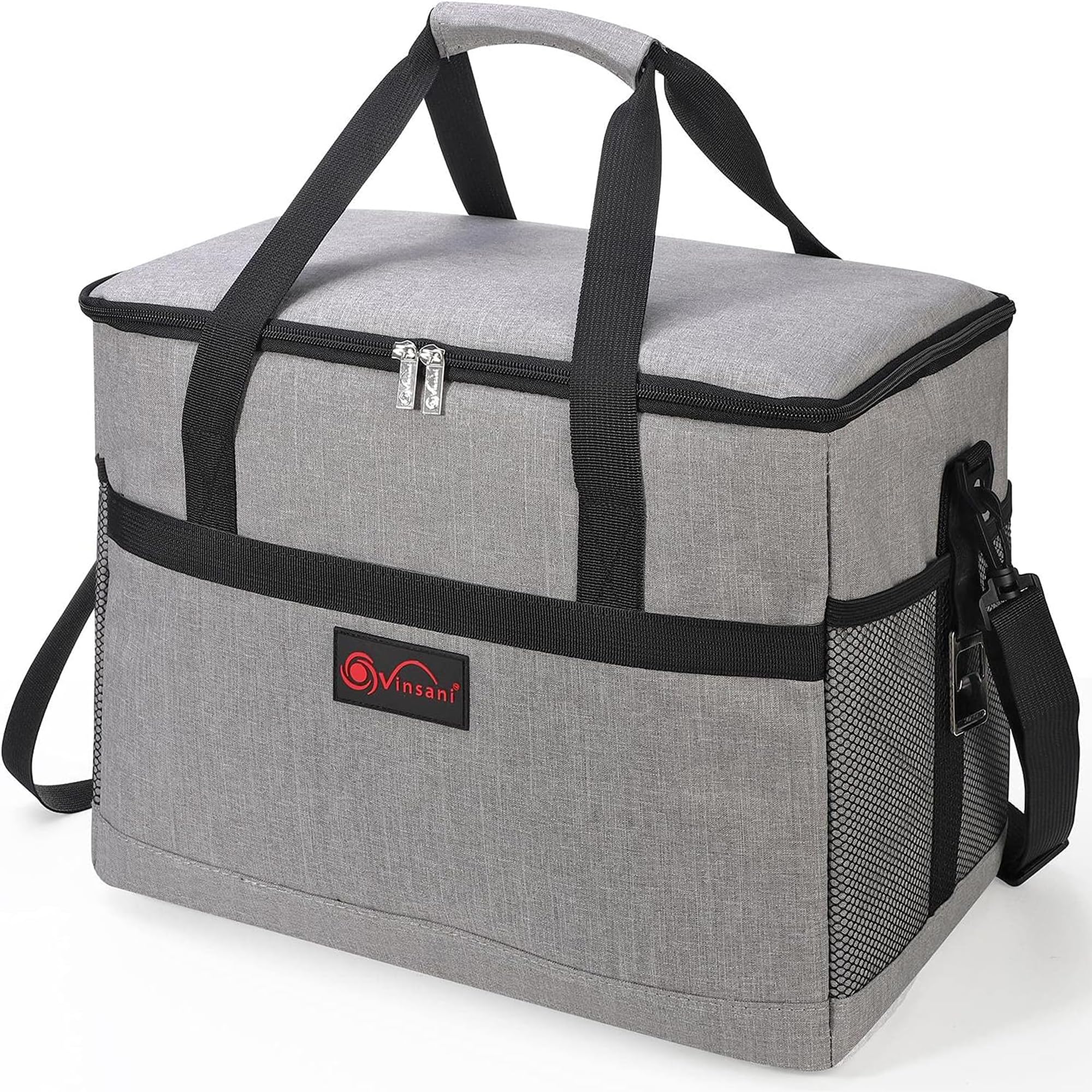Vinsani 30L Cooler Bag Large Capacity Insulated Picnic Storage Bag Foldable Leakproof & Portable Suitable for Picnic Camping Beach Car Outdoor Travel Activities