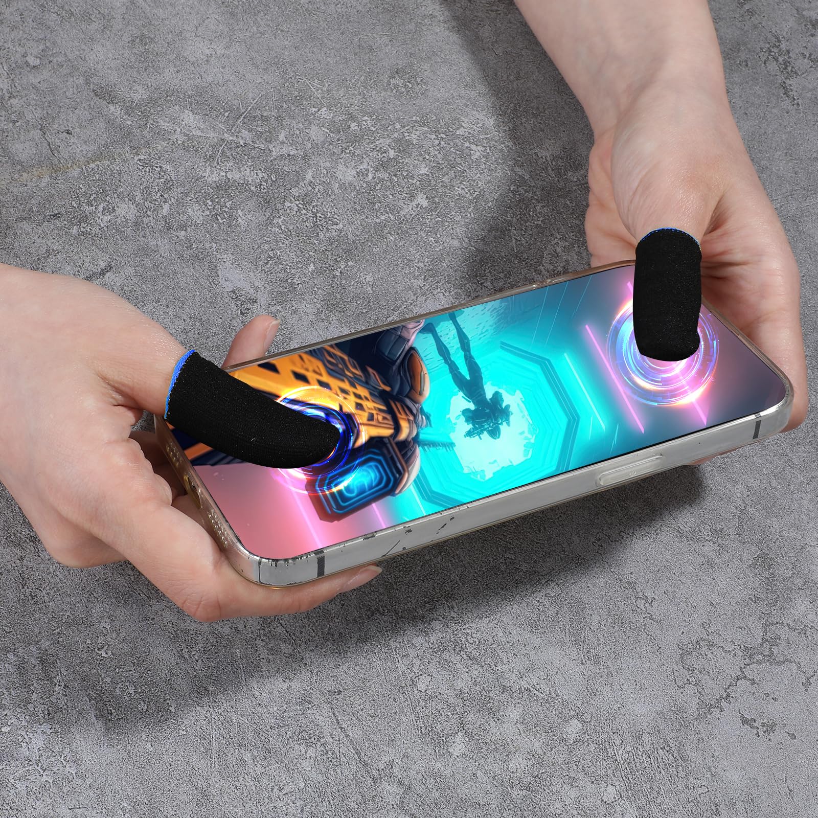 WLLHYF 10 Stuks Gaming Vingersleeves – Elastaan, Anti-zweet, Touchscreen Geschikt Voor Mobiel Gamen, één Maat 5 miniatura