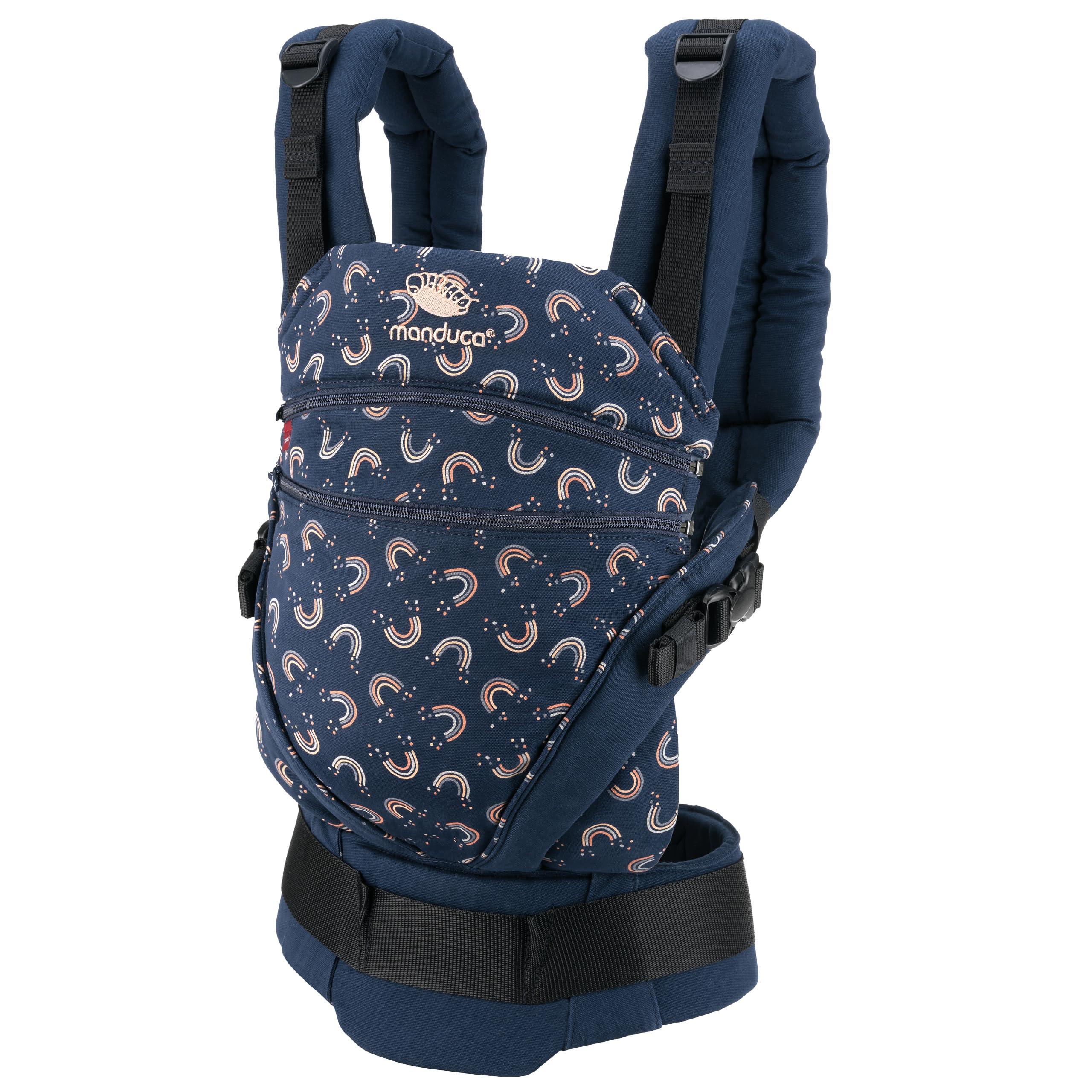 Manduca XT Baby Carrier Adjustable Seat Organic Cotton Newborn to Toddler 3 Carrying Options Rainbow Night