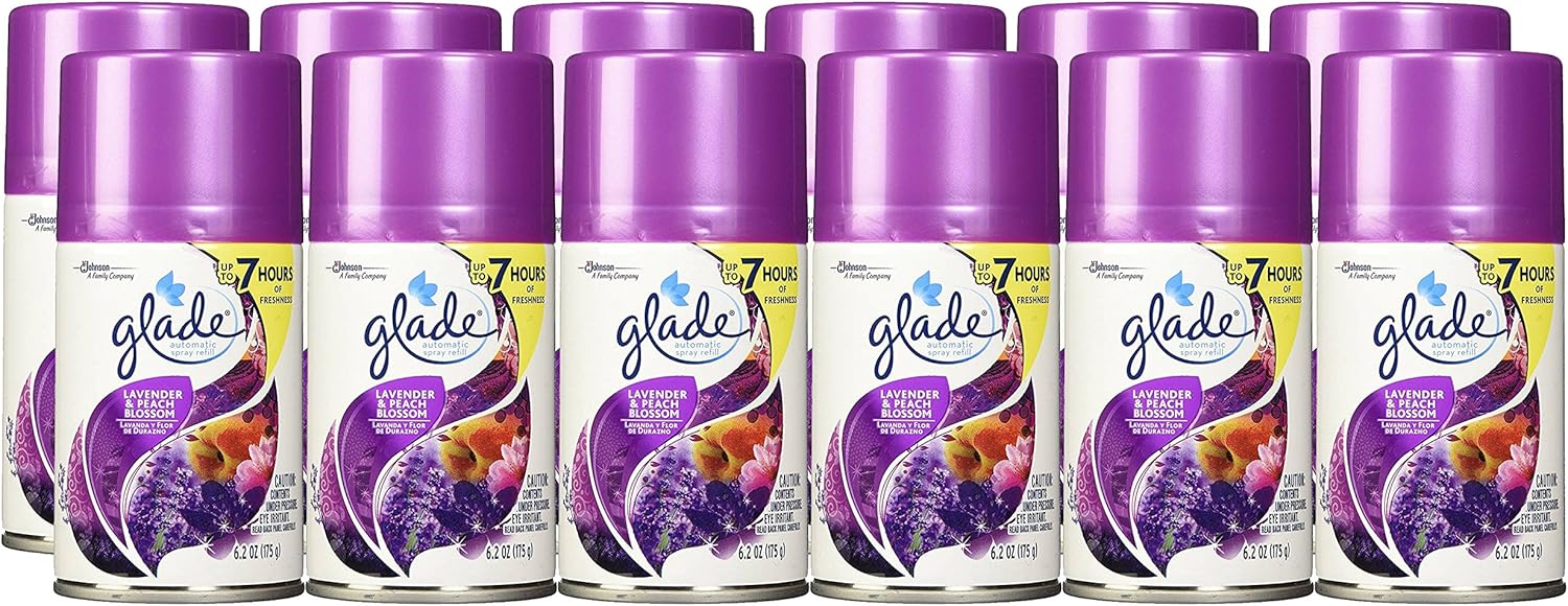 Glade Automatic Spray Air Freshener Refill KSmxj, Pack of 6, 2Units (Lavender and Peach Blossom)