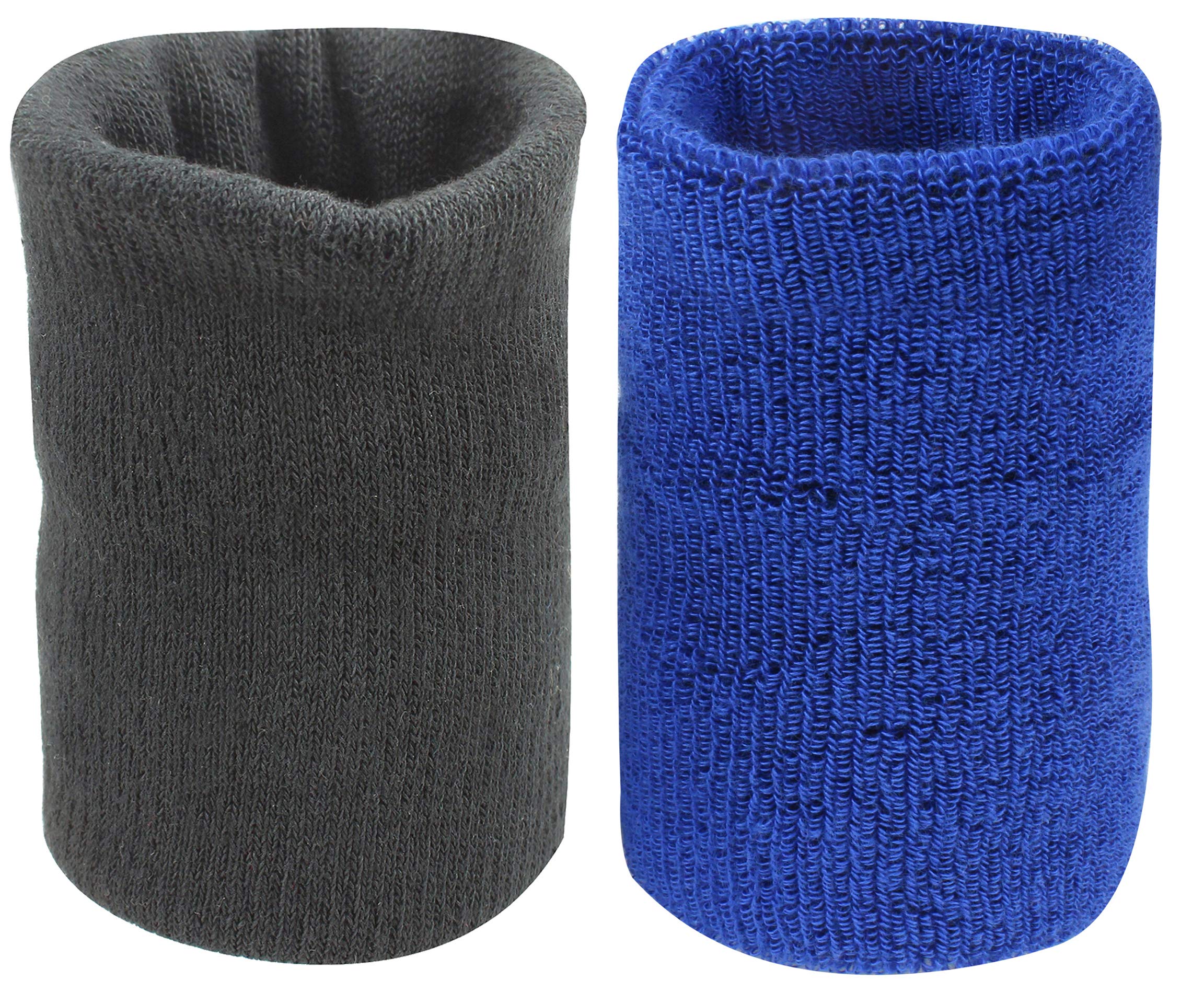 Neska Moda Unisex Black and Navy Pack of 2 Cotton Wrist Band-image-21
