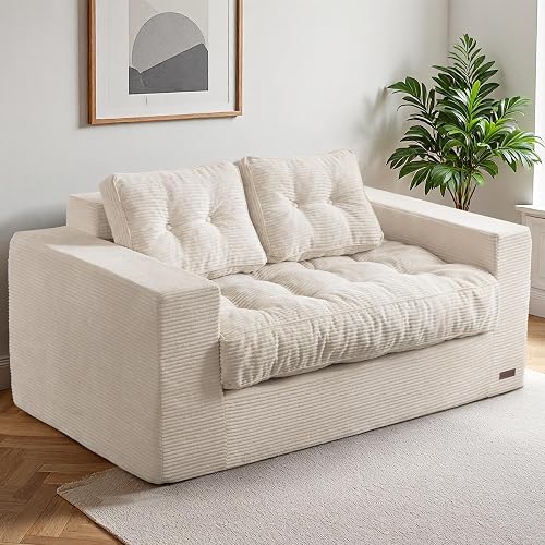 MAXYOYO Loveseat Sofa Couch, Upholstered Bean Bag Chair Cloud 2-Seat