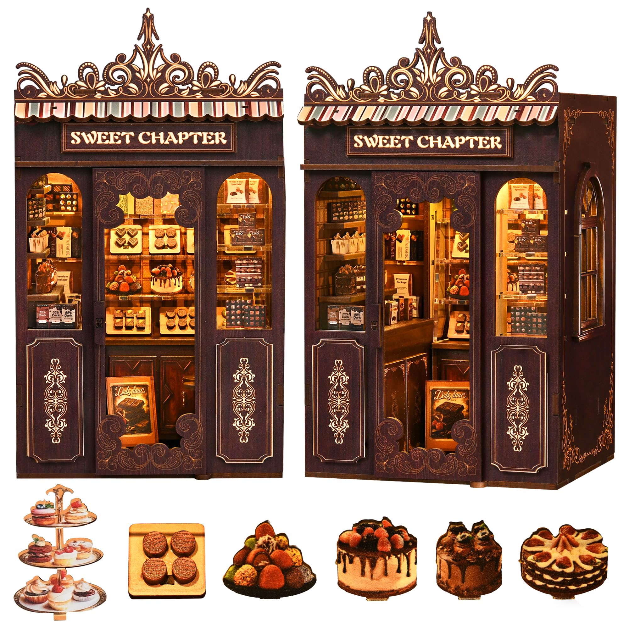 Kit Book Nook LUMYCE Puzzle 3D en Bois avec lumière LED