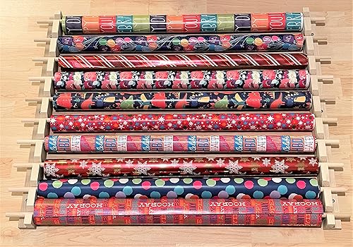 Ahorro de espacio, organizador de carga frontal/estación para papel de regalo, cintas, celofán, rollos de vinilo, mapas y otros artículos de arte y