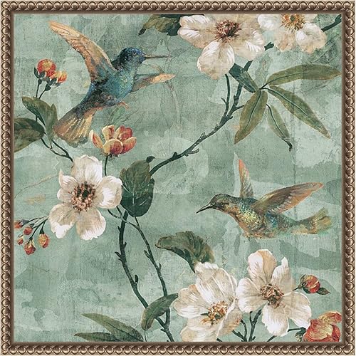 Miniatura 14 de Amanti Art Lienzo enmarcado para pared, 30 x 30 pulgadas, diseño floral de pájaros de una pluma II por Renee Campbell, lienzo enmarcado para pared,