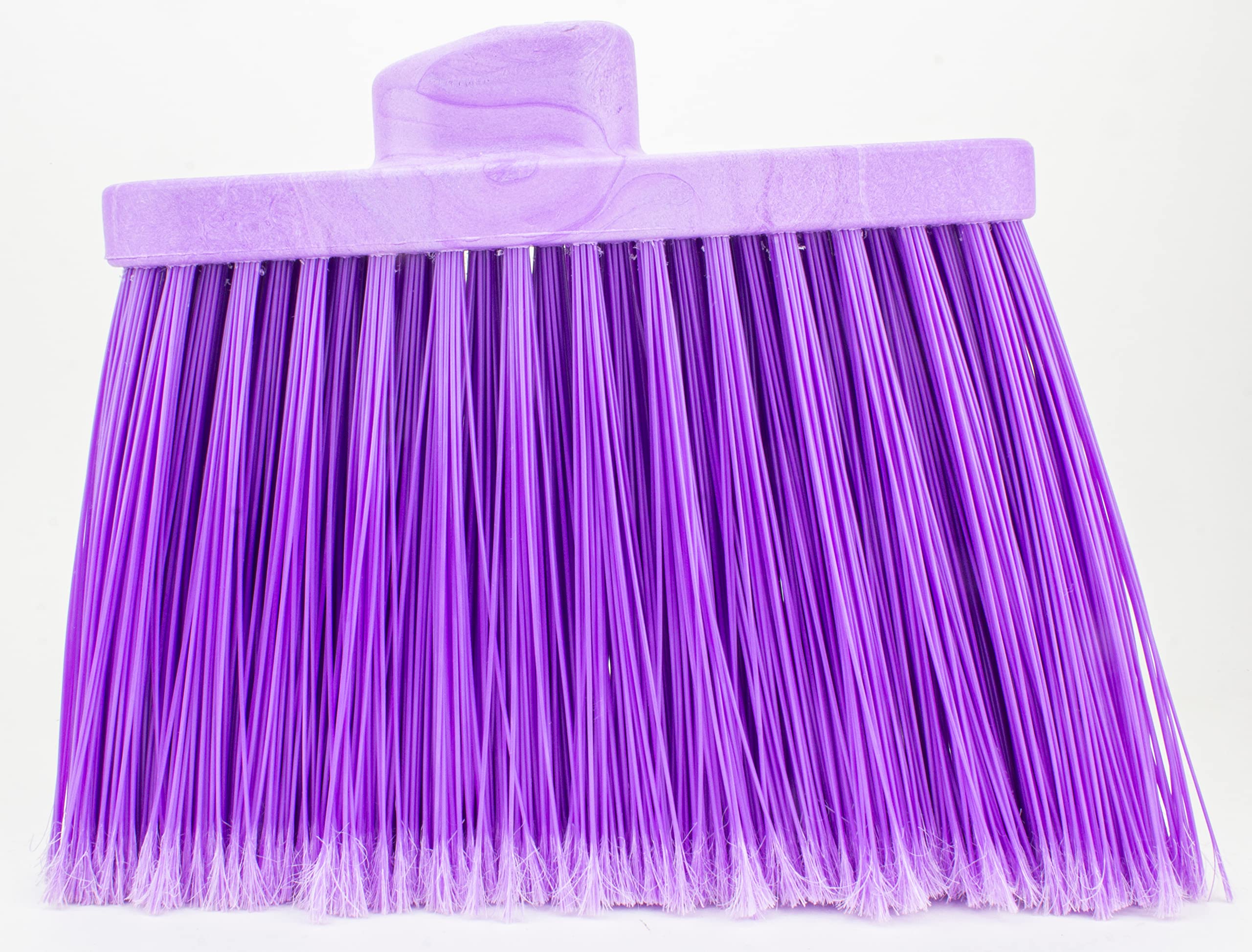 Tête de balai plastique biseautée violette à fibres fendues pour fine poussière