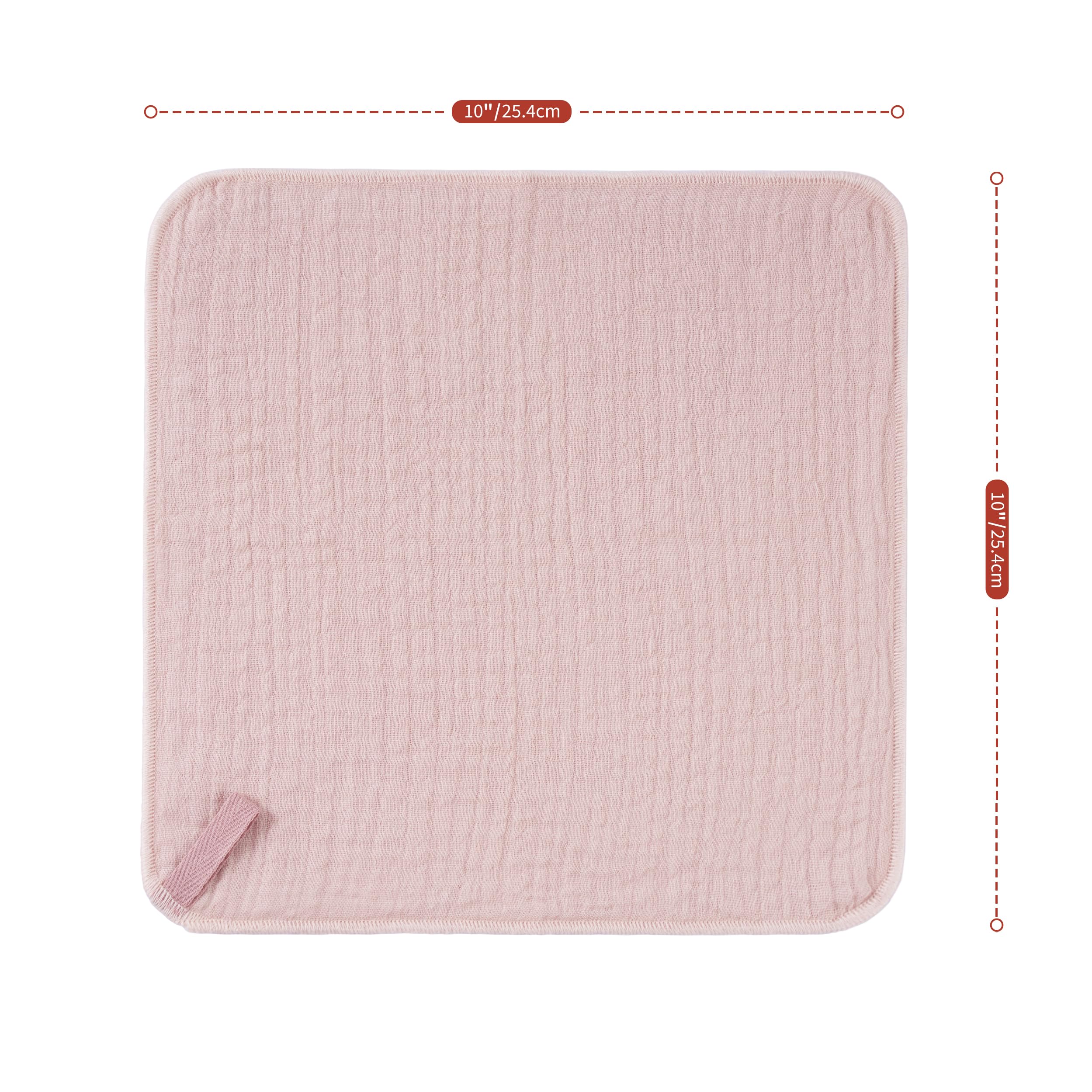 POLYTE Delikatne bawełniane muślinowe pieluszki niemowlęce do odbijania i ściereczki do mycia, 25,4 x 25,4 cm, 6 szt