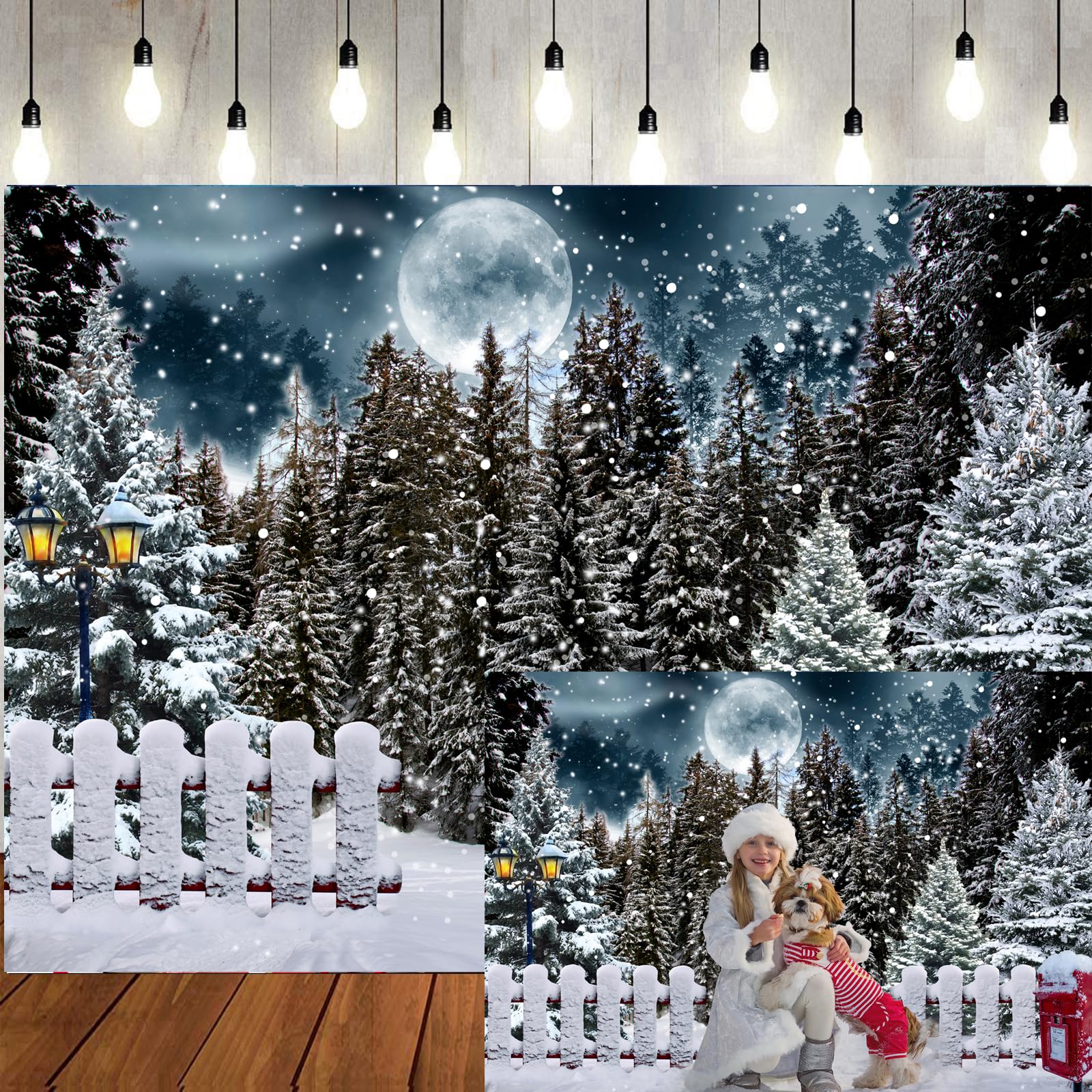 Amazon.com : LTLYH 7x5ft Winter Forest Backdrop Winter Scene Backdrop ...