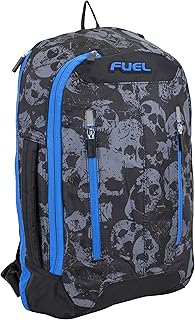 Fuel Universal Single Strap Crossbody, Black/Gray/Blue - Skull print
