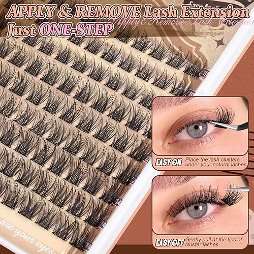 Miniatura 2 de Kit de extensión de pestañas para bricolaje, 560 unidades, racimos de pestañas rizadas D, kit de extensión de pestañas 40D, pestañas individuales de