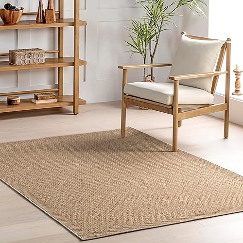 nuLOOM Ladonna - Alfombra casual con bordes, 4 x 6 pies, natural