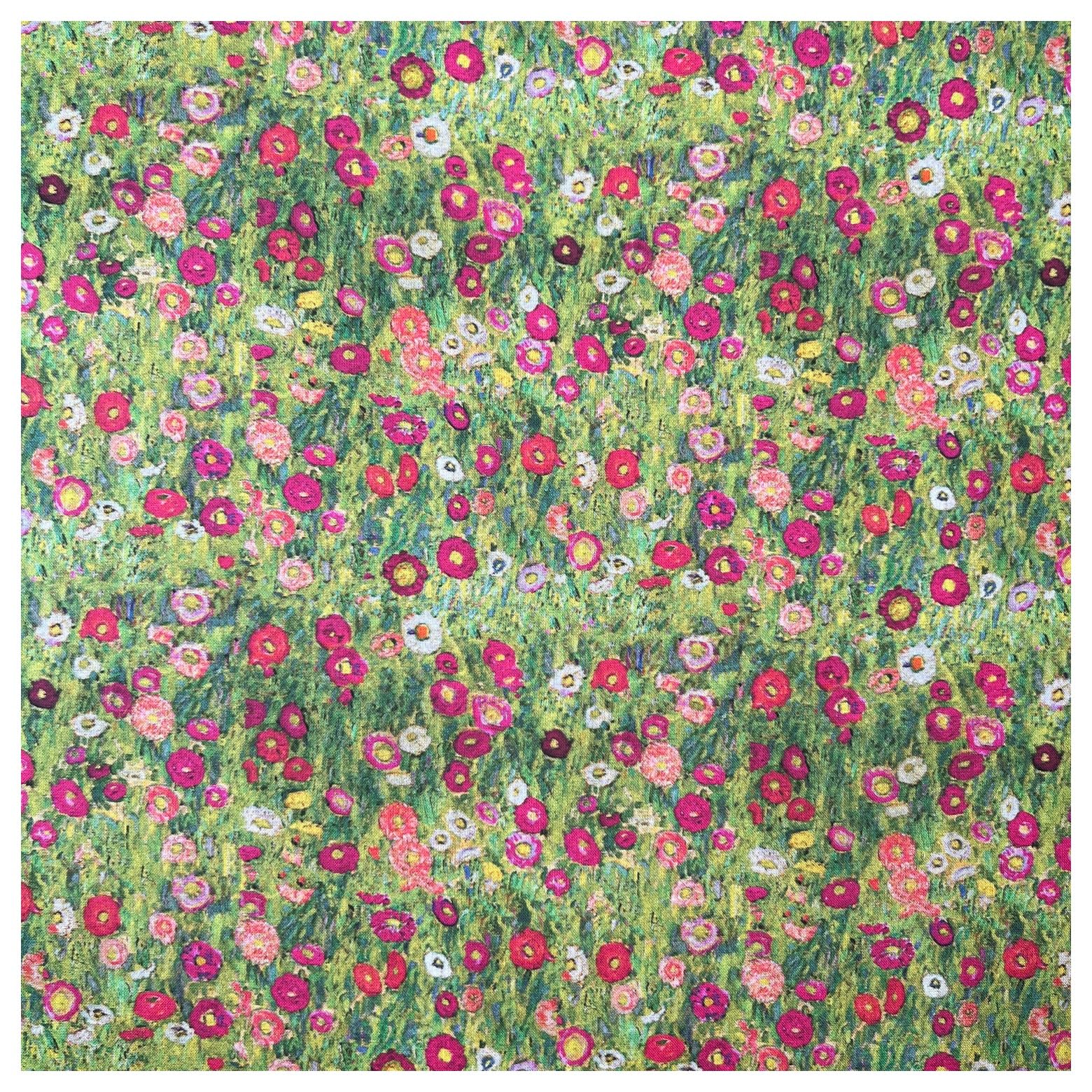 Thefabrictrade Roses 100% Cotton Fabric Digital Printed Material Gustav Klimt Abstract Design, Ideal For Arts & Crafts, Quilting - 2 Metre (200Cm X 140Cm)