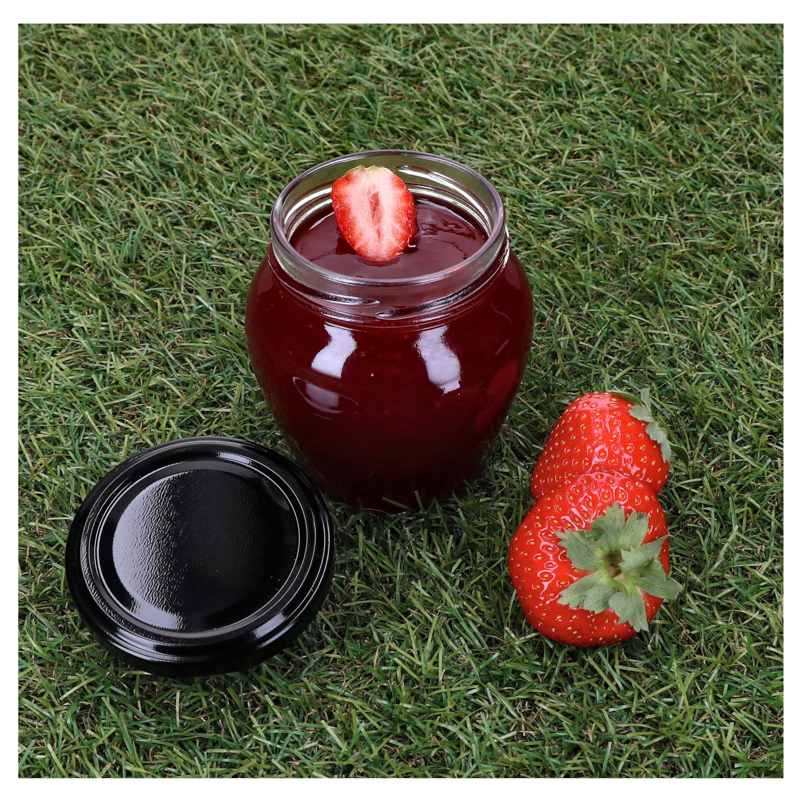 MamboCat 75er Set Marmeladengläser Orcio 212 ml I Deckel Schwarz I Twist-Off TO 63 I Einmachgläser I Obst, Antipasti, Konfitüre, Gelee & Co. I Einkochzubehör