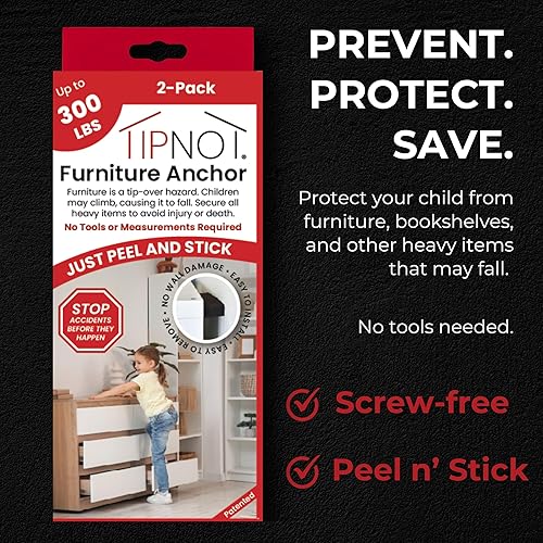 Miniatura 2 de Anclaje adhesivo para muebles, sin taladros, estético e invisible una vez instalado, anclaje de seguridad para muebles antipuntas para tu hogar a