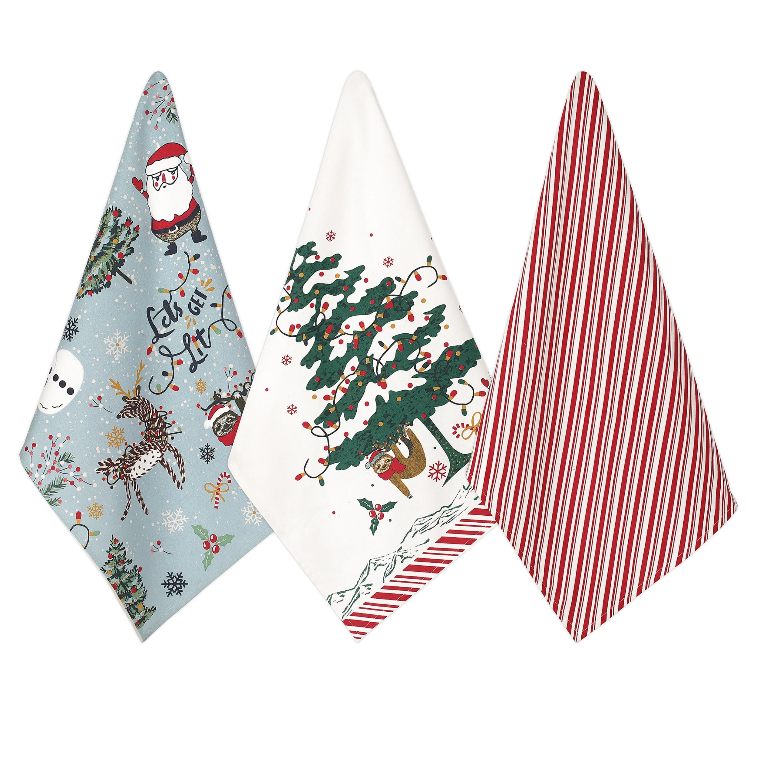 Amazon.com: Folkulture Christmas Kitchen Towels Set of 3 for Christmas ...