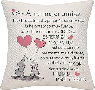 Bommex Funda de Cojín Mejor Amiga, Regalo BFF para Mujer, Cumpleaños y Despedida