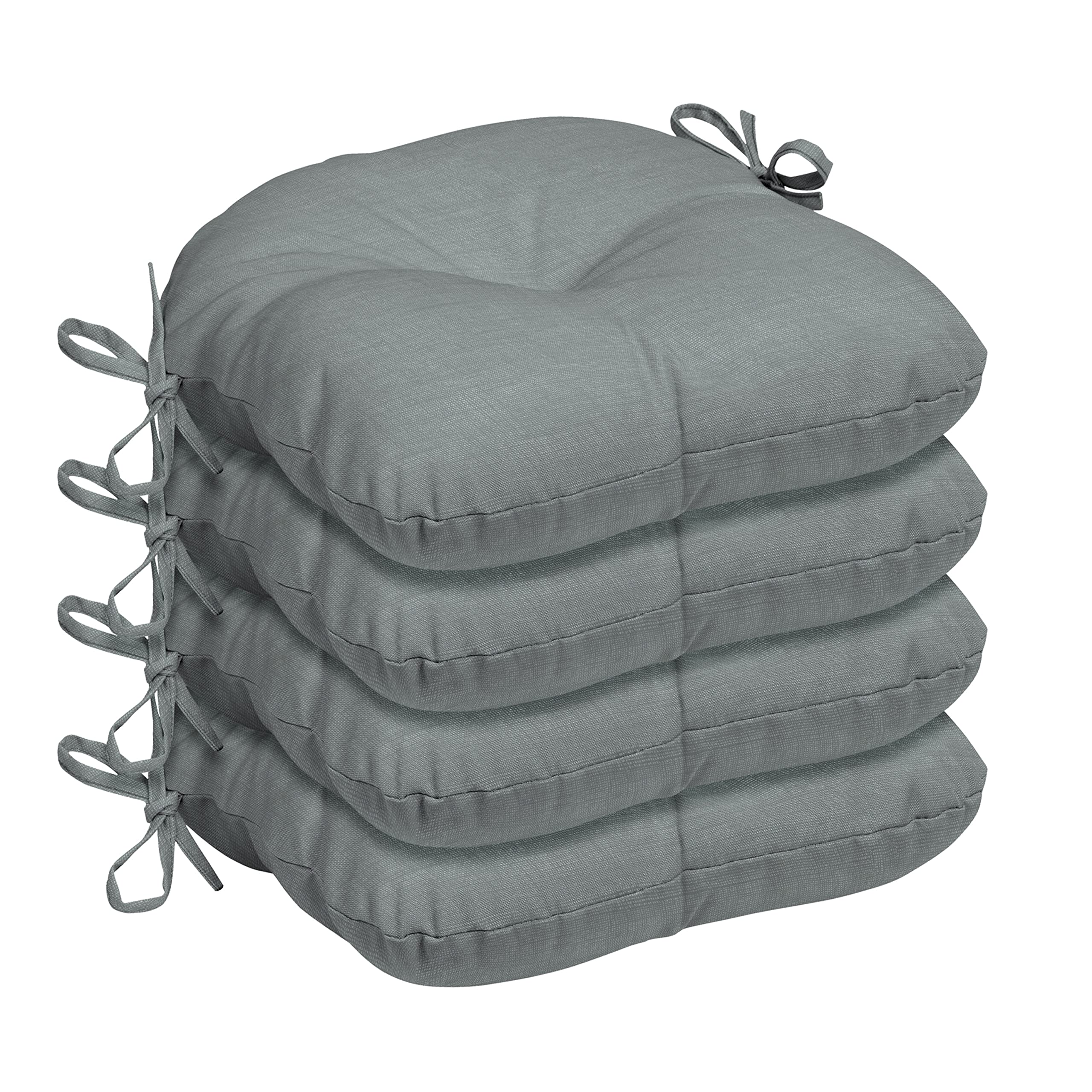 Arden Selections Outdoor Seat Cushion (4 Pack), Stone Grey Leala, 15" D x 14.5" W x 3.5" H