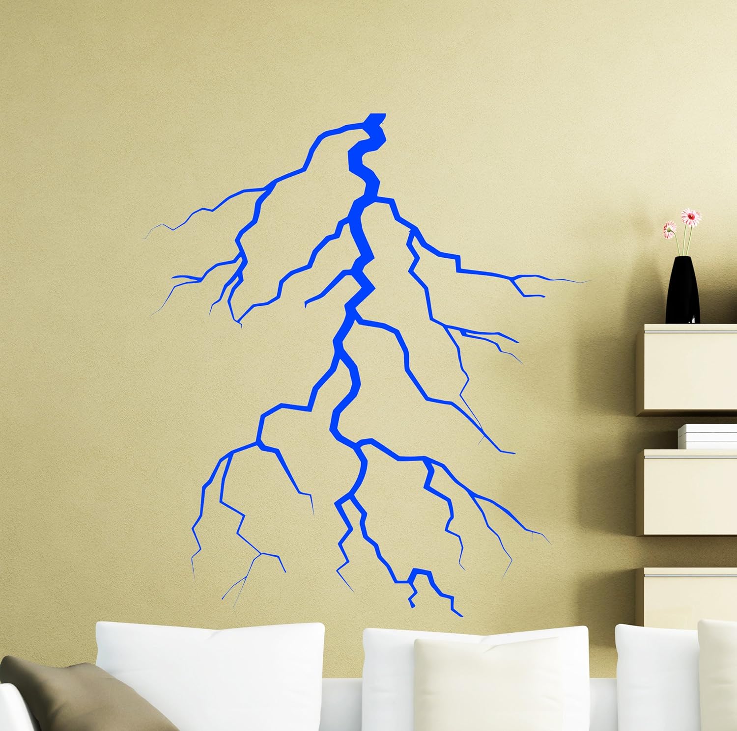Lightning Strike Wall Decal Thunderbolt Thunder Bolt Flash Vinyl Sticker Home Interior Art Decoration Any Room Mural Waterproof Vinyl Sticker (288xx)