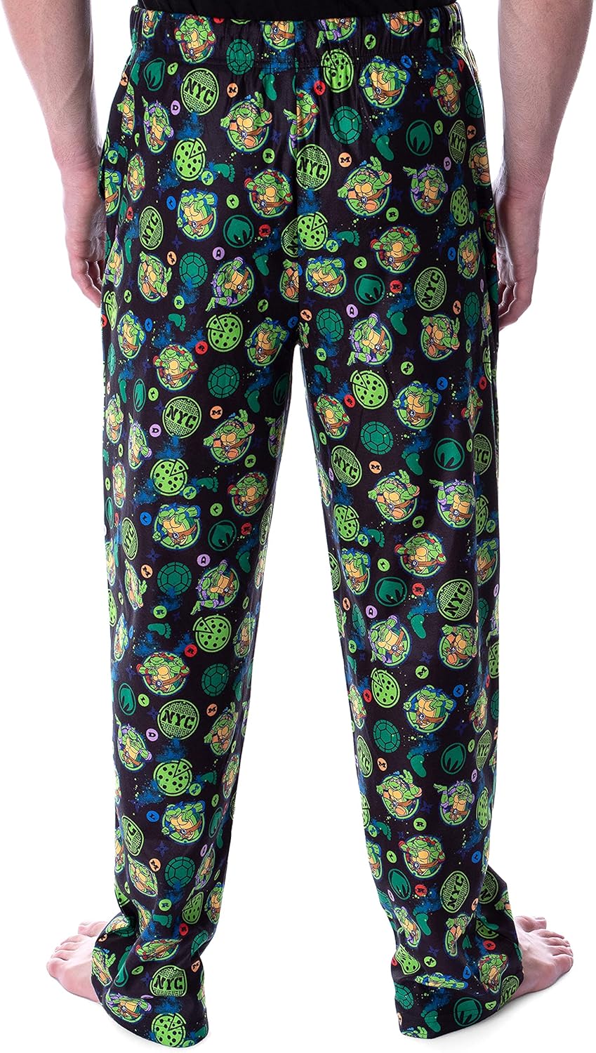 Nickelodeon Men's Teenage Mutant Ninja Turtles TMNT Allover Character Themed Loungewear Pajama Pants - Image 3
