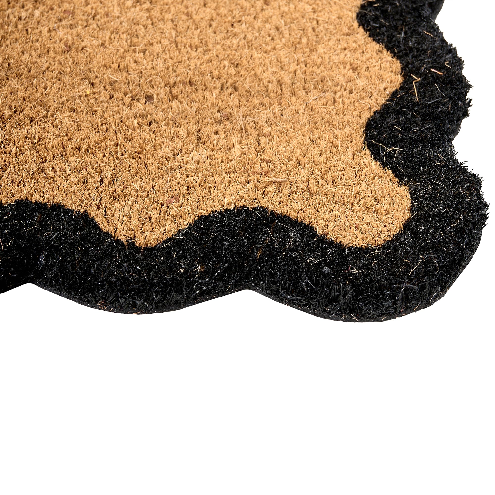 Beliani Paillasson en Fibre de Coco 60 x 90 cm Antidérapant Dessous en PVC Motif Ondulé Naturel Pinatubo