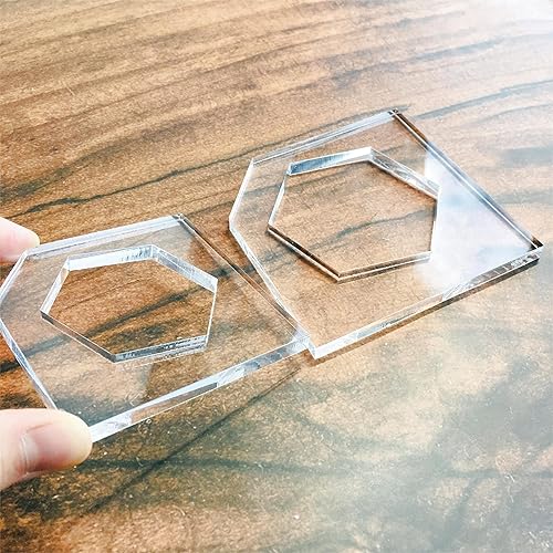 Miniatura 7 de Plantilla de mango de tabla de cortar hexagonal y tabla de embutidos, plantilla de enrutador acrílico cortado con láser de panal de abeja, plantilla