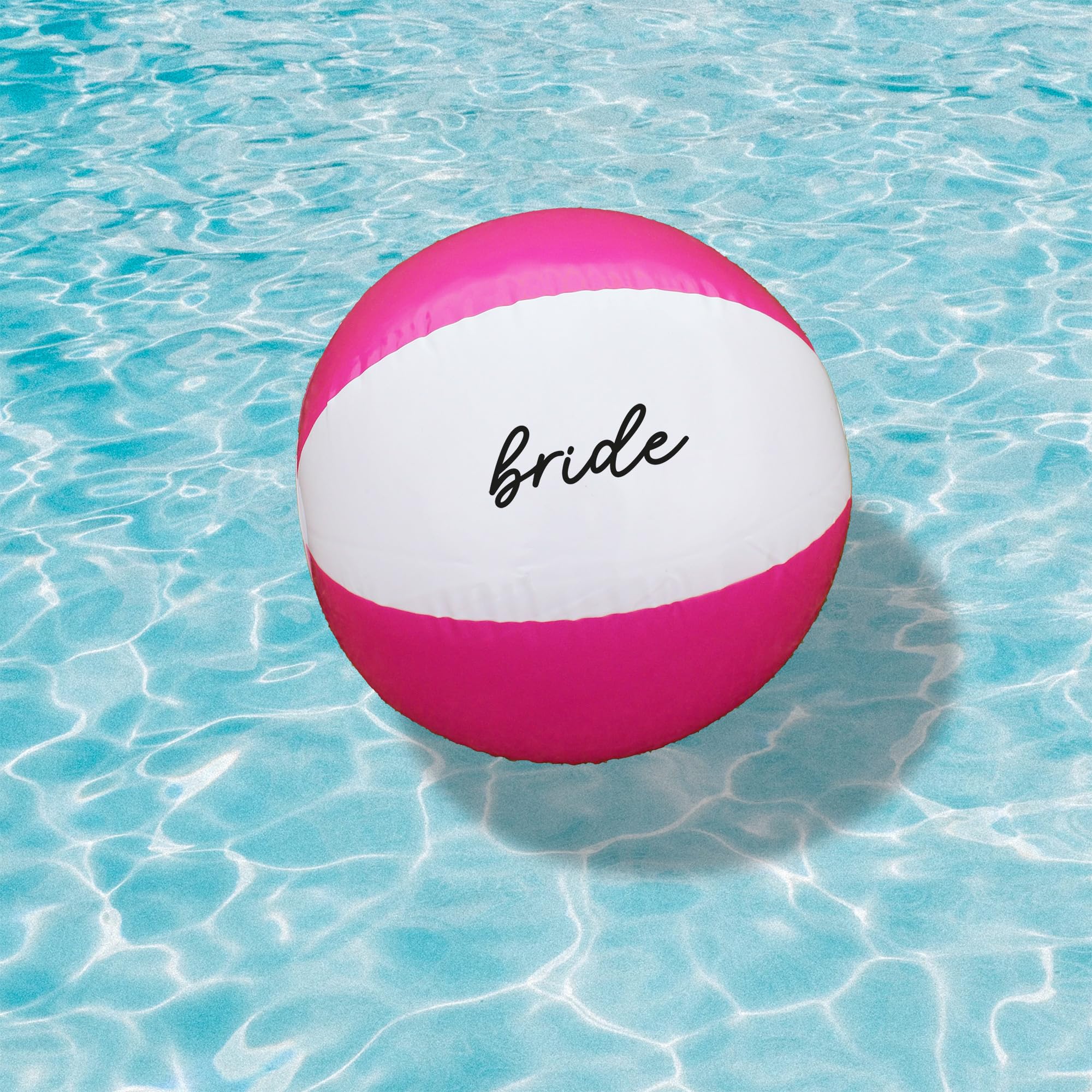 eBuyGB Bride Beach Balls, 9” Inflatable Beach Ball, Bridal Party Favours, Pink & White Beach Ball, Hen Party Abroad, Bachelorette Party