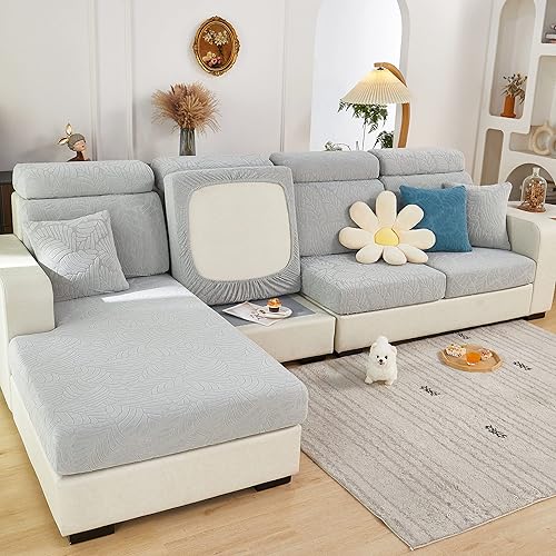 Miniatura 10 de LiveGo Funda universal elástica resistente al desgaste para sofá  Fundas de cojín elásticas para sofá  Forma de L antideslizante y funda para