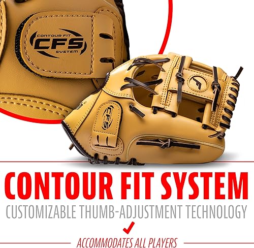 Vista 297 de Franklin Sports Field Master Baseball + Softball Glove - Field Master Adult + Youth Baseball + Softball Mitt - Men's + Women's Gloves - Right Hand