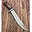 Handmade Damascus Steel 15.25 Inches Bowie Knife - Solid Marindi Wood/Bone Handle(Case/Knife may vary slightly) (REG-49)