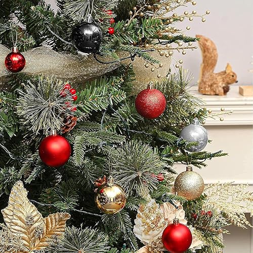 Miniatura 3 de Giftprod Juego de 24 adornos de bola de Navidad de 1.57 pulgadas, bolas de decoración de árbol de Navidad, adecuadas para vacaciones, Navidad, boda,