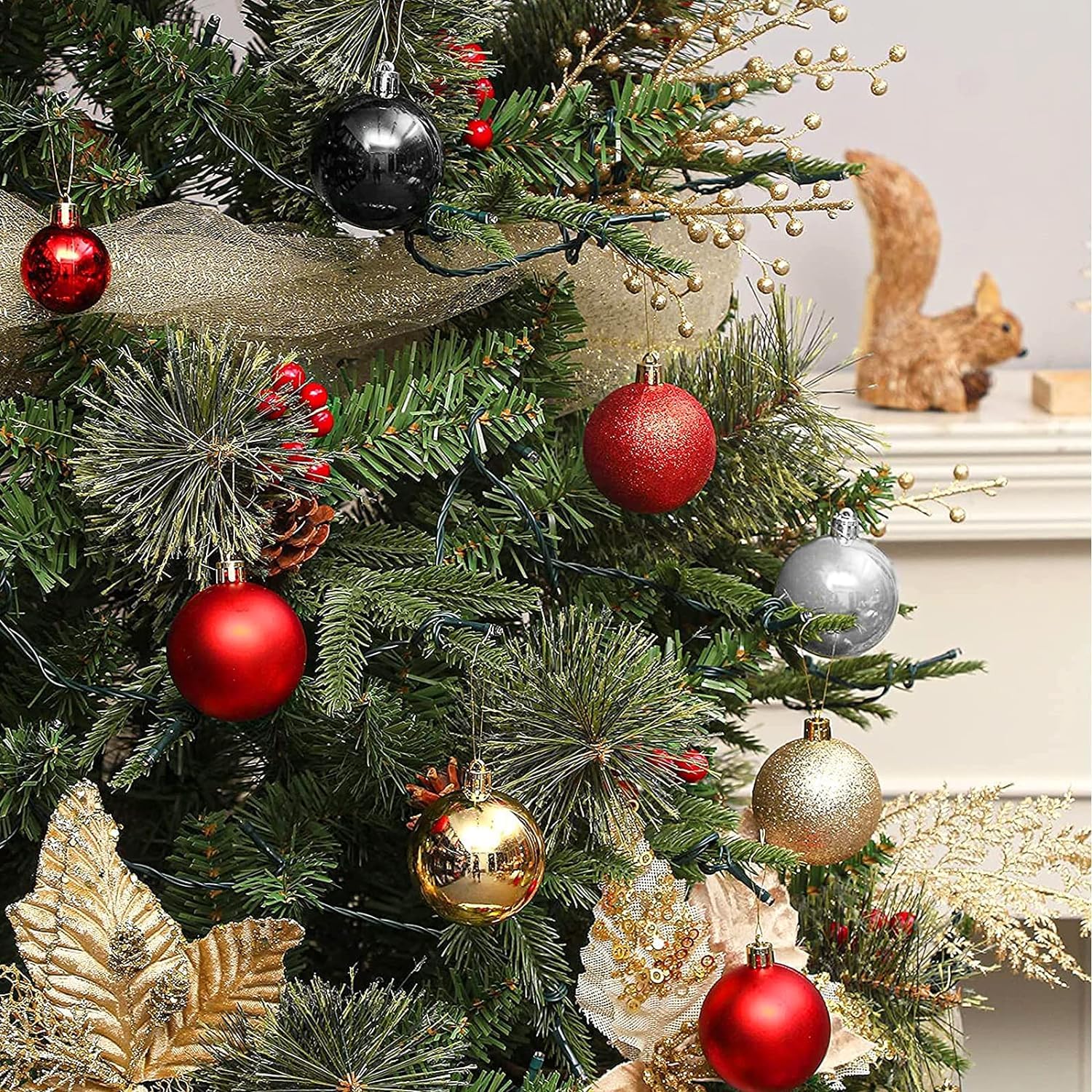 Set de Bolas de Navidad Bolas de Navidad 24 Uds. De bolas de Navidad, adornos navideños, decoración de árbol de Navidad, bolas colgantes para vacaciones, fiesta de boda Bolas para Arbol de Navidad ( C