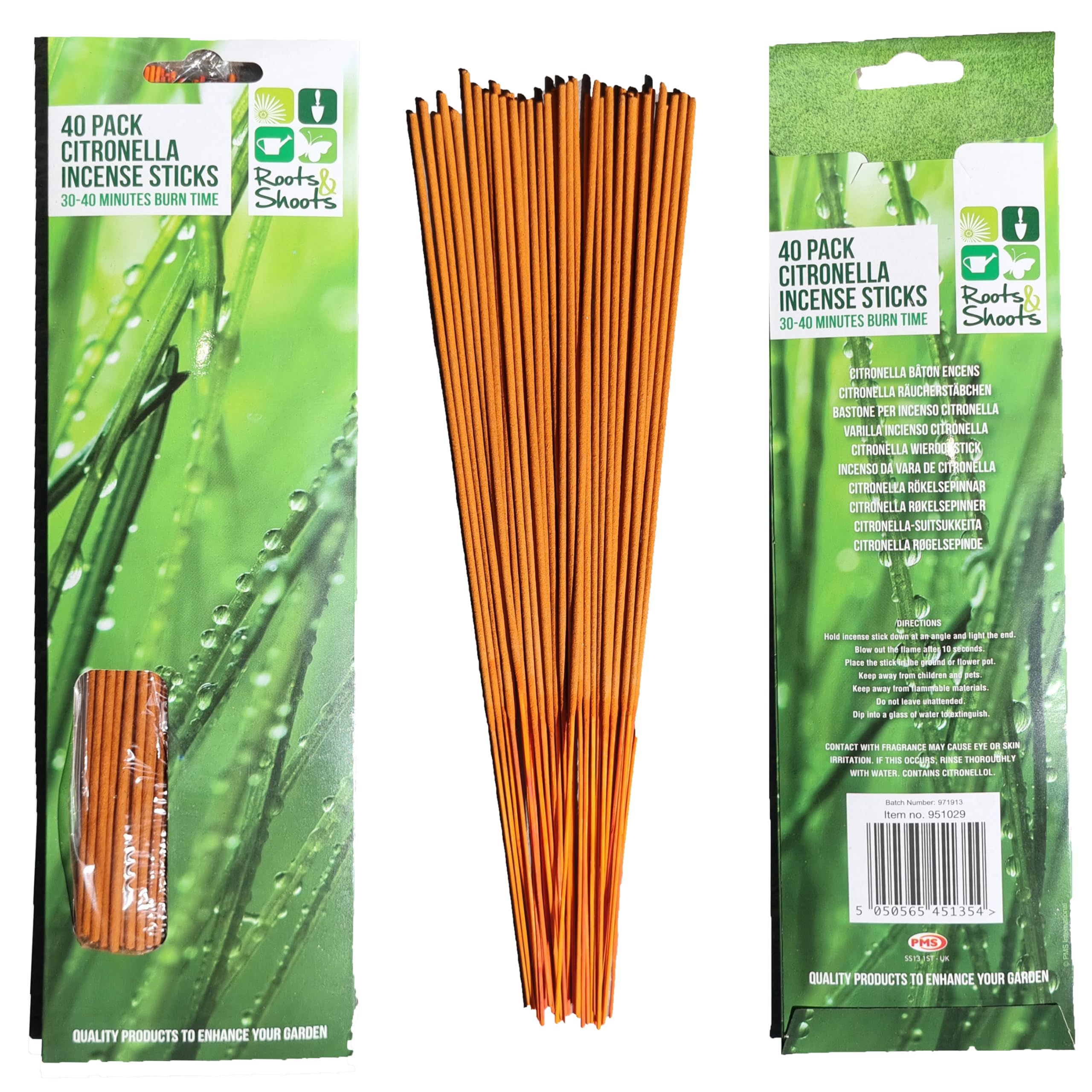 Citronella Incense Sticks Pack of 40 Insect Repellent Pleasant Citrus Fragrance For Outdoor Anti Bug Ambience
