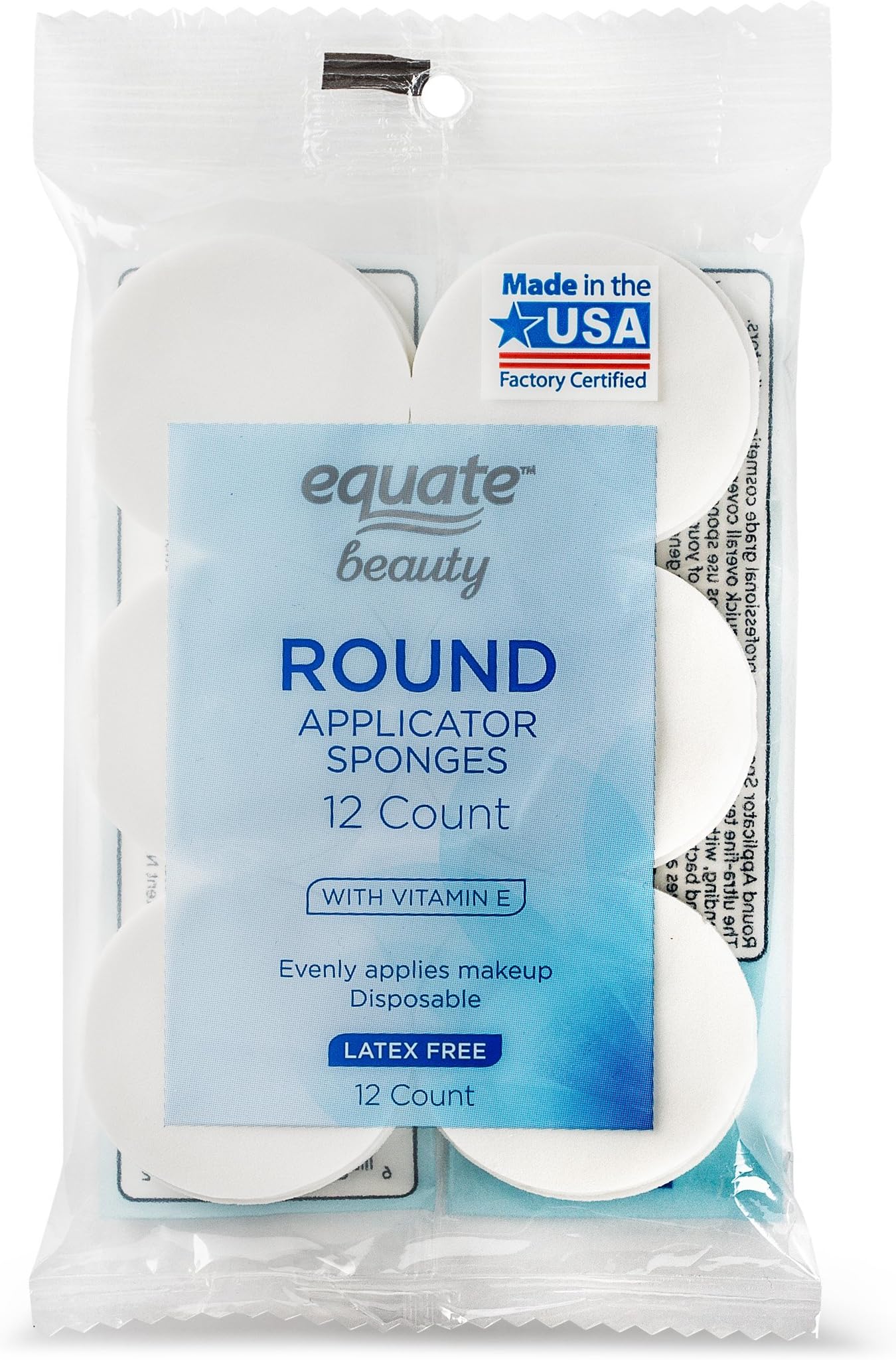 BEAKEY 12 Pcs Round Makeup Sponges with Air Cushion Powder Puff, Latex-free Blending Sponge and Makeup Puff for Liquid Foundation, Cream, Powder, Concealer (6 Sponges+6 Puffs)