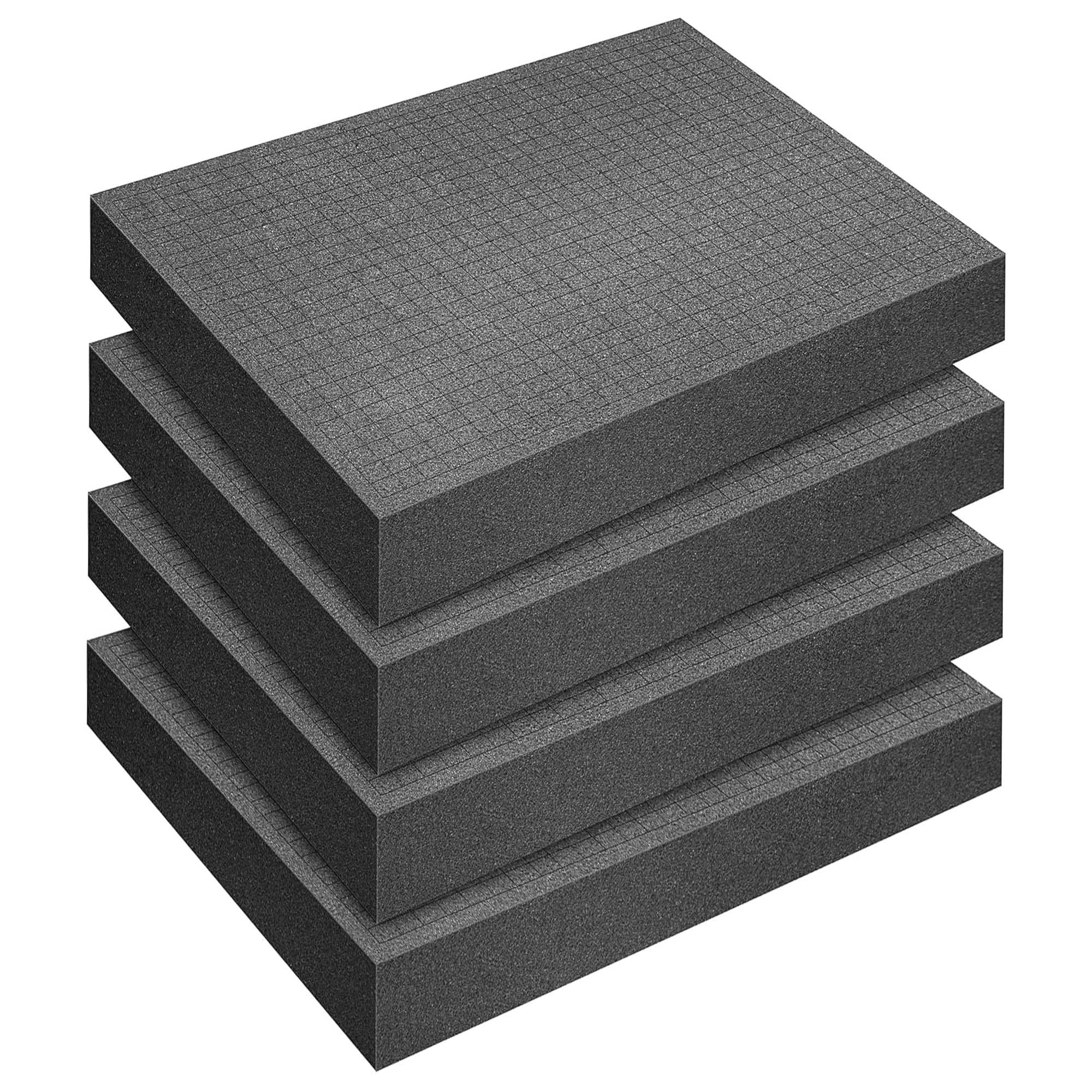 DECOHS 4 Pcs Pick and Pluck Foam- 16 x 12 x 2 Inch Pick Apart Foam Insert- Pluck Pre Cube Sheet Foams with Bottom Use for Board Game Box Cases Storage Drawer