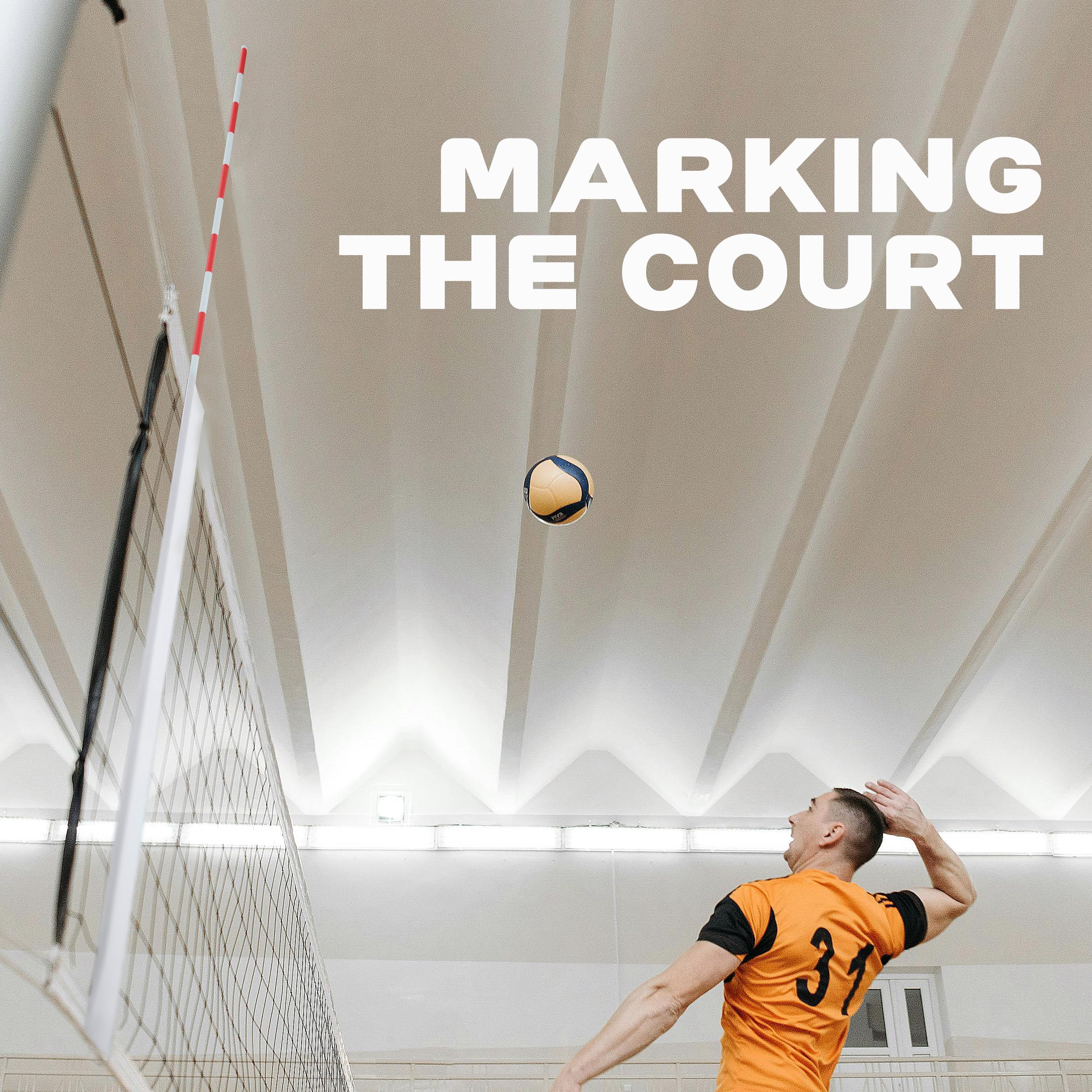 MR Volleyball Antenna Set, Antenna Poles with Sleeve, Fiberglass Collapsible Volleyball Referee Equipment Training Equipment Indoor Outdoor Beach Play, 1 Pair