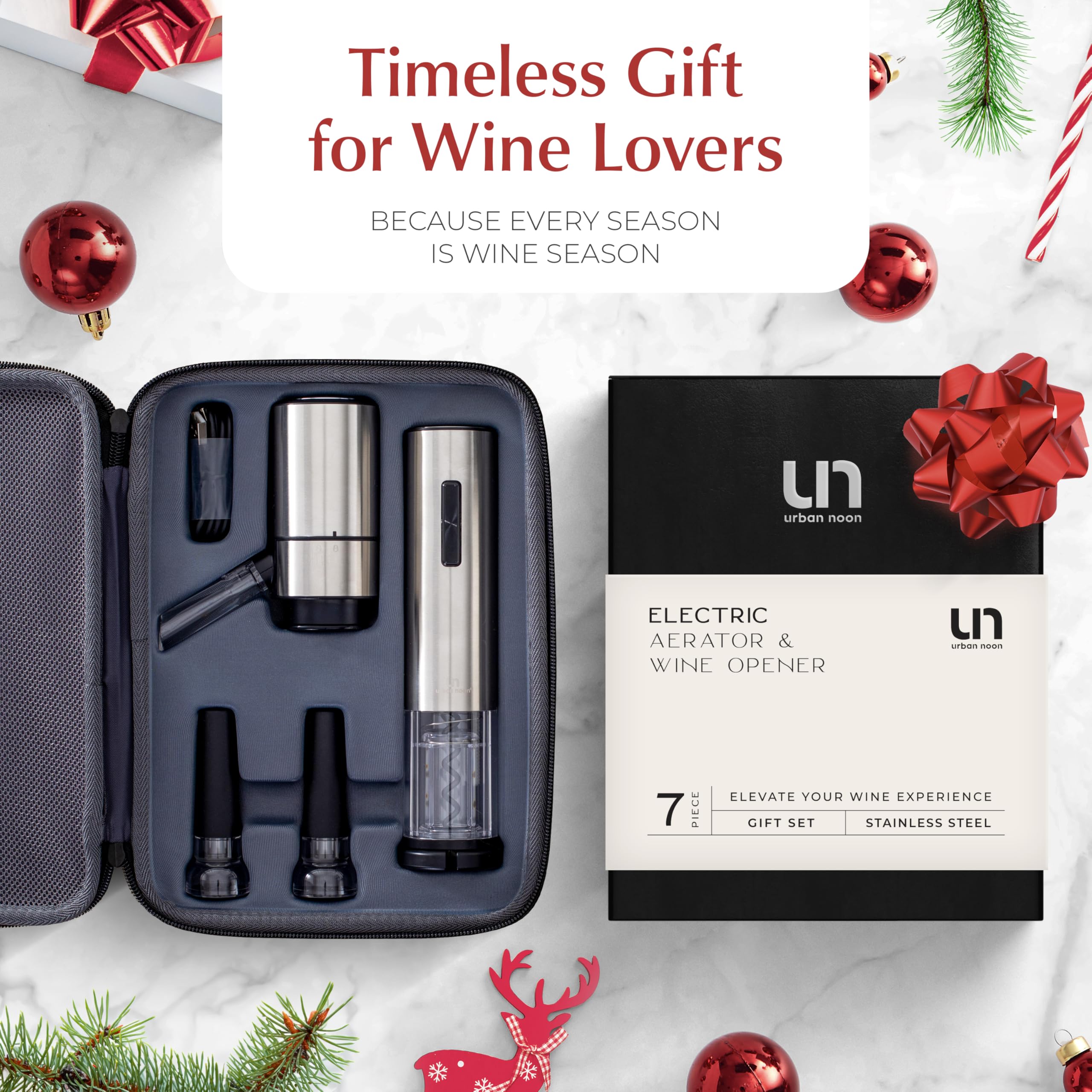 Juego de abridor eléctrico de vino – Kit de abridor de botellas de vino con sacacorchos recargable y aireador a batería – Abridor automático de tornillos de corcho para botellas de vino 3