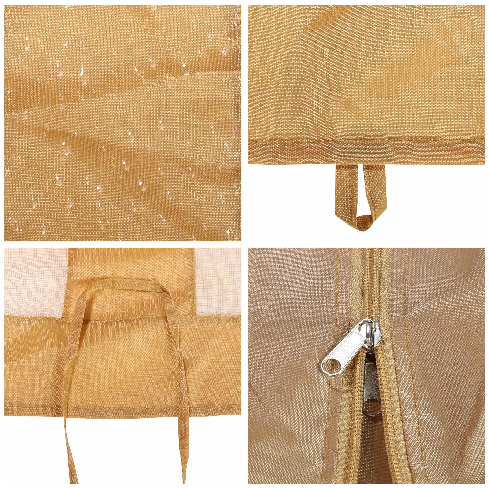 Jianyana 4 Pannelli Laterali Zanzariere per Gazebo con 8-Sacchetto Portante, 300×300CM Tende Zanzariera di Ricambio Universale con Cerniera （Marrone）