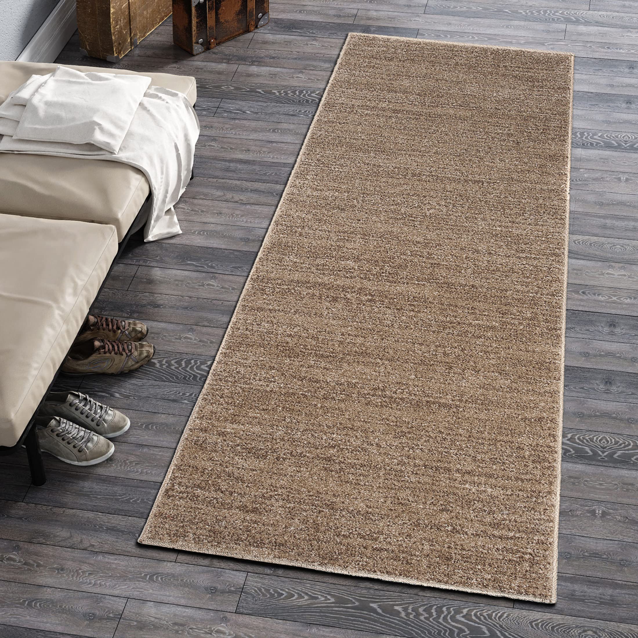 Mazovia Tapis de Couloir Couloir 120x275cm Crème Uni Doux Chauffage au Sol