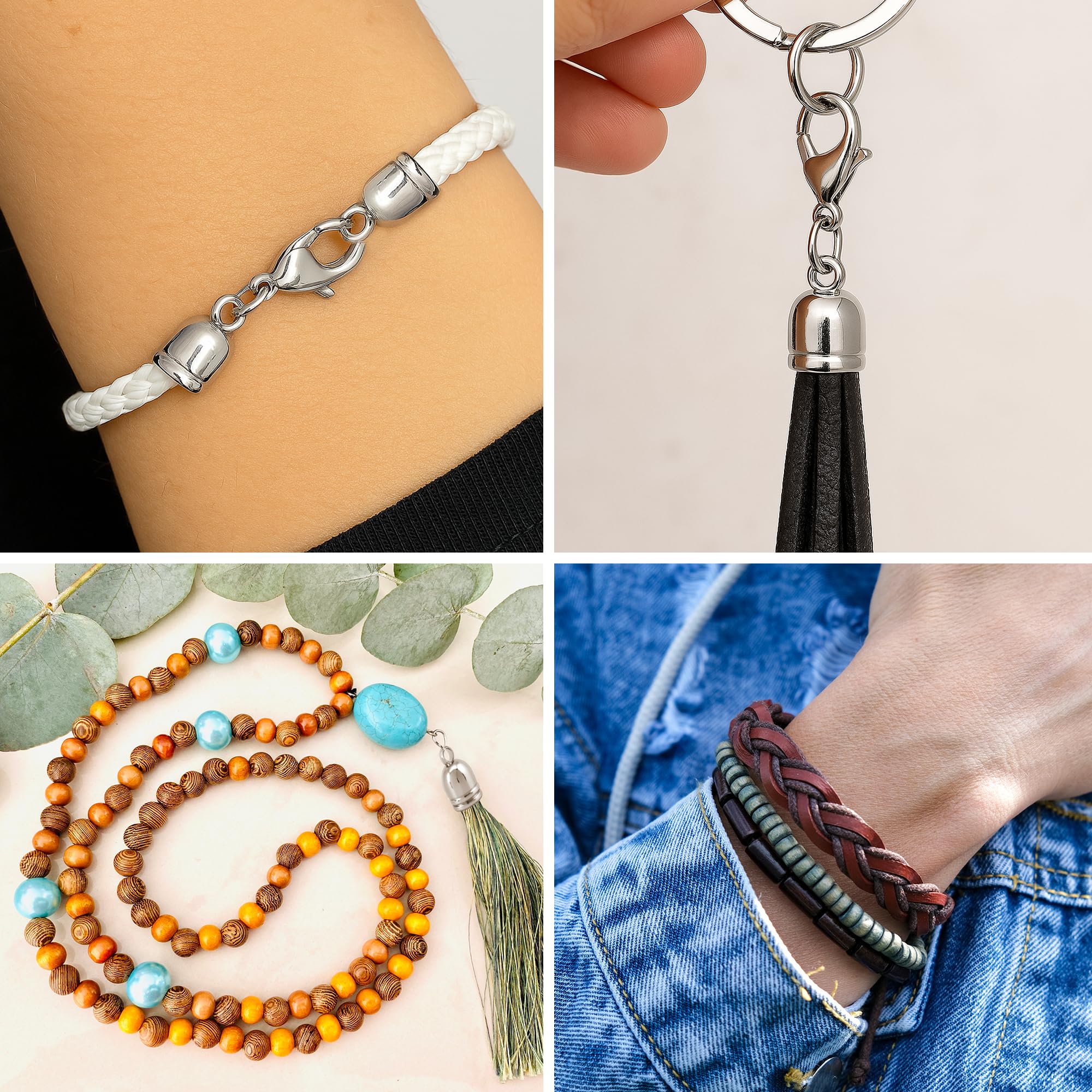Amazon.com: Mandala Crafts Assorted Leather Cord End Caps for