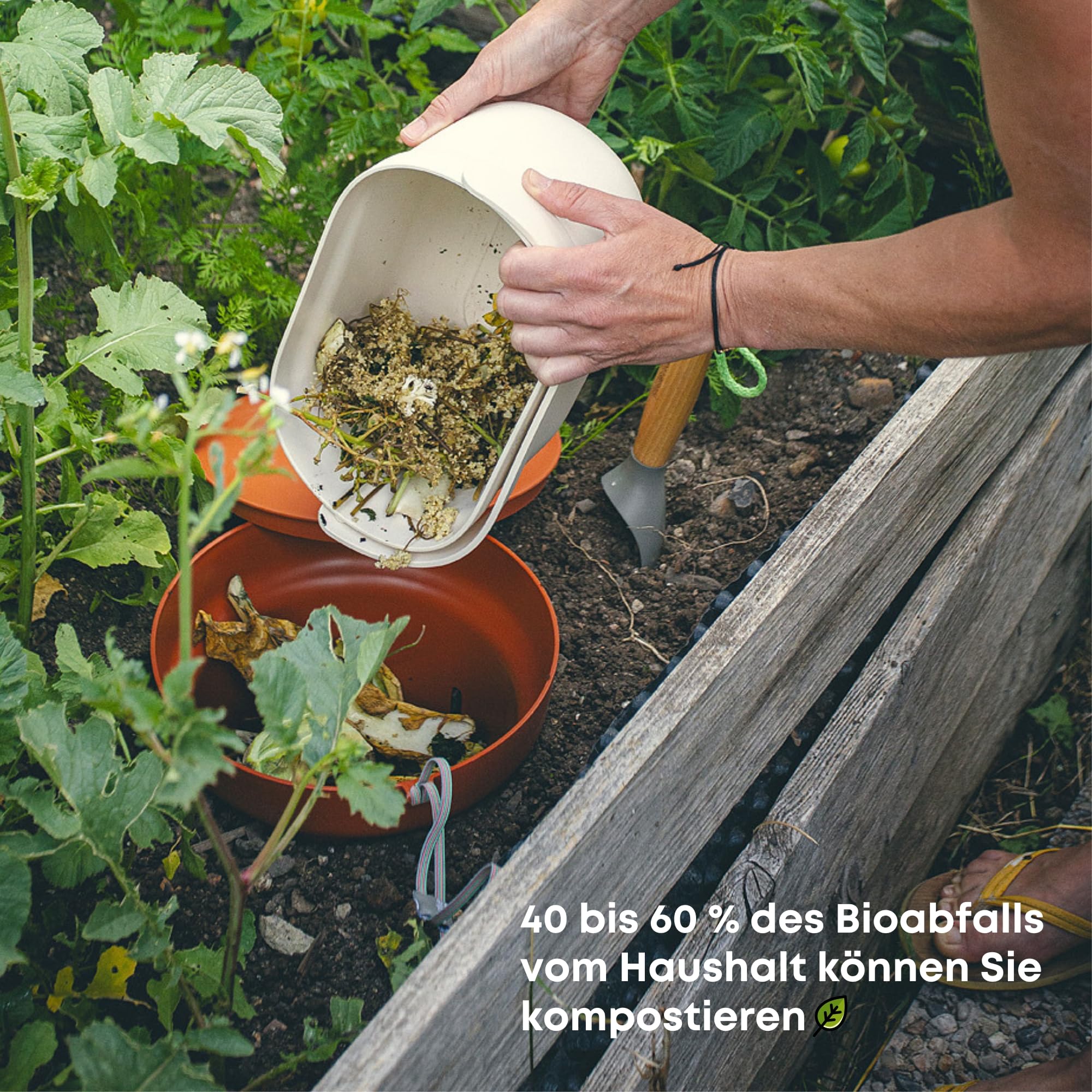 Urbalive Beetkomposter für Wurmkompost 12L - Garten unterirdisch Wurmkomposter zum Eingraben - Design Wurm Beetbox Komposter aus Recyceltem Kunststoff, Terrakotta