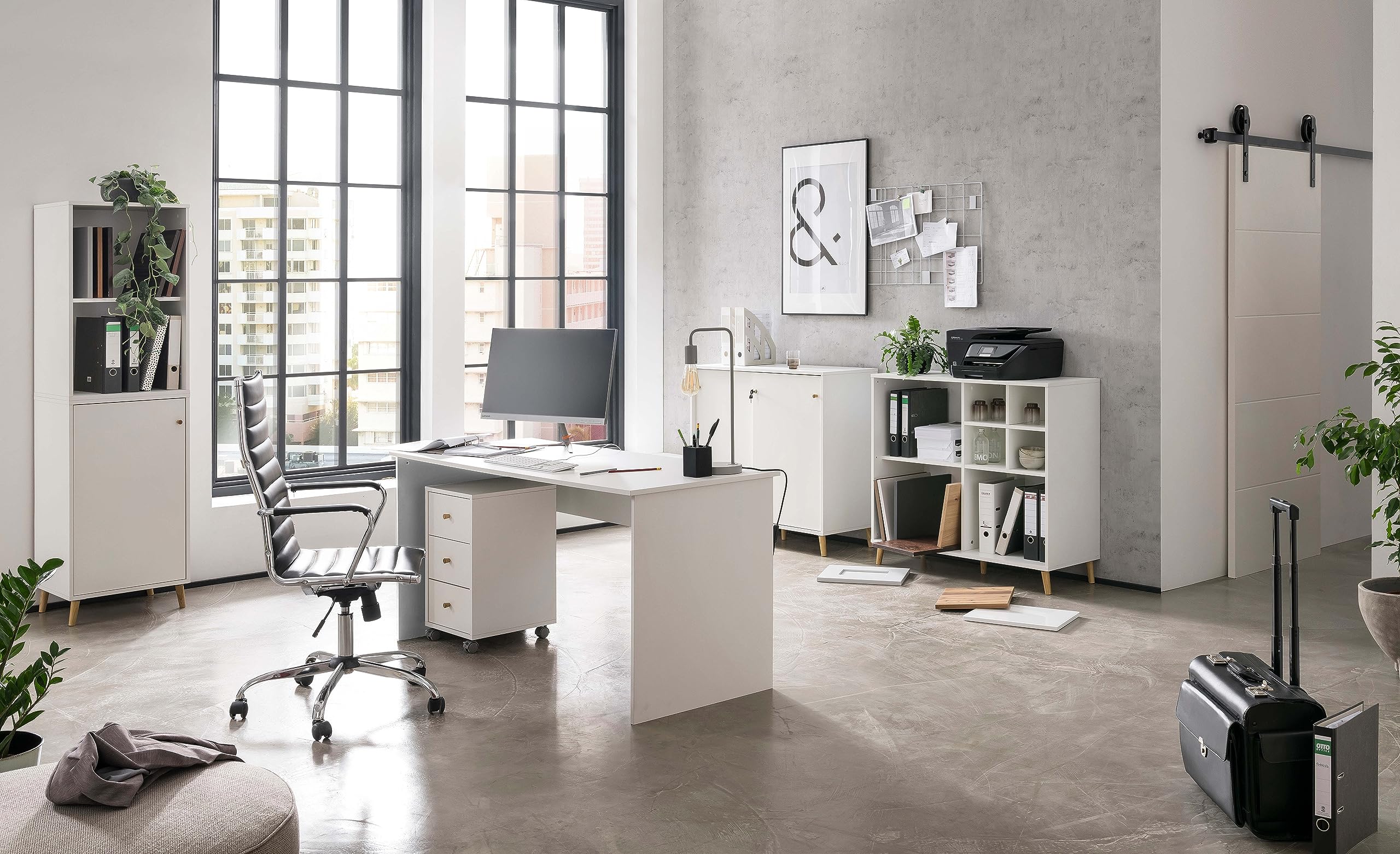Schildmeyer Schiebetürenschrank Serie Rena 500, 701787, weiß, 100 x 41 x 92,6 cm