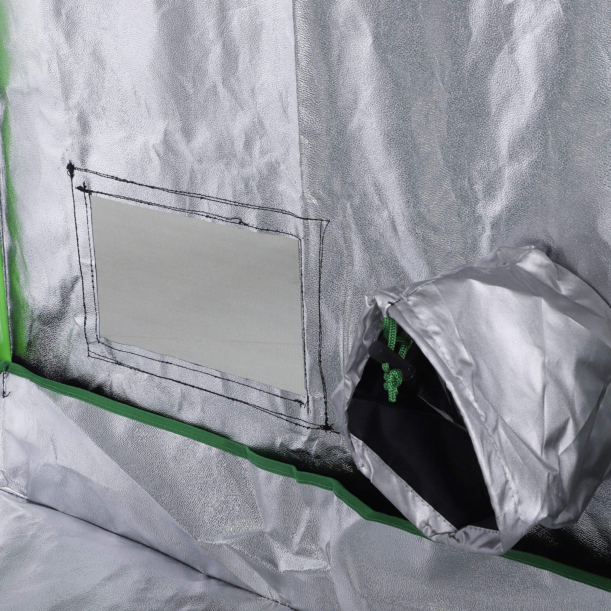 Outsunny Tenda Idroponica in Oxford 600D con 5 Prese d'Aria Regolabili e Finestra, Serra Idroponica per Coltivazione con Foro per Cavi da Interno, 80x80x160 cm, Nero