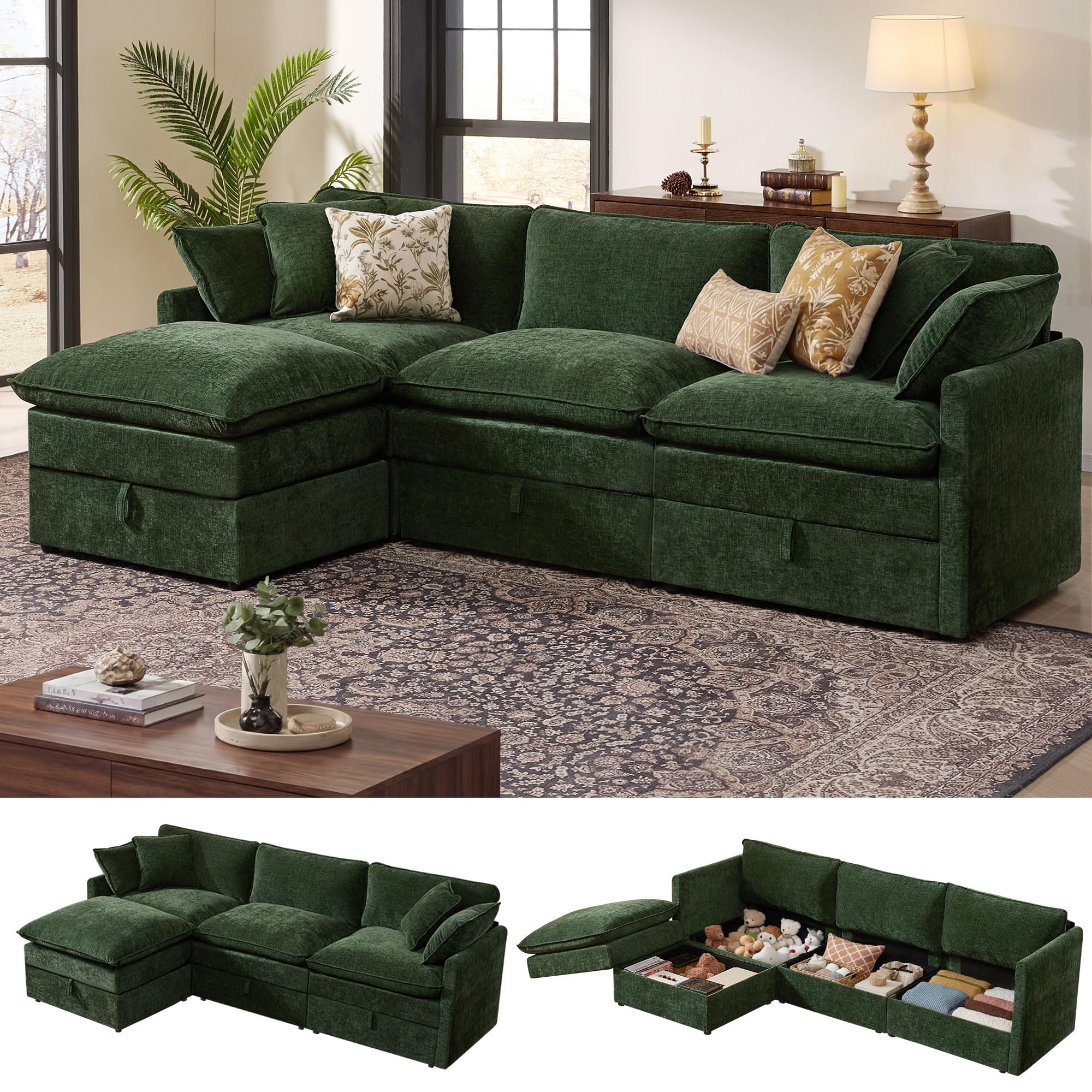 Ihanherry Modular Sectional Sofa with Storage