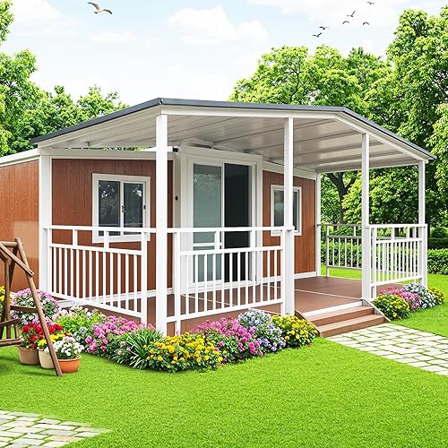 20FT/40FT Tiny Houses to Live in, 3 Bedroom Prefab Homes, Casas Prefabricadas para Vivir with Living Room & Kitchen & Bathroom for Backyard